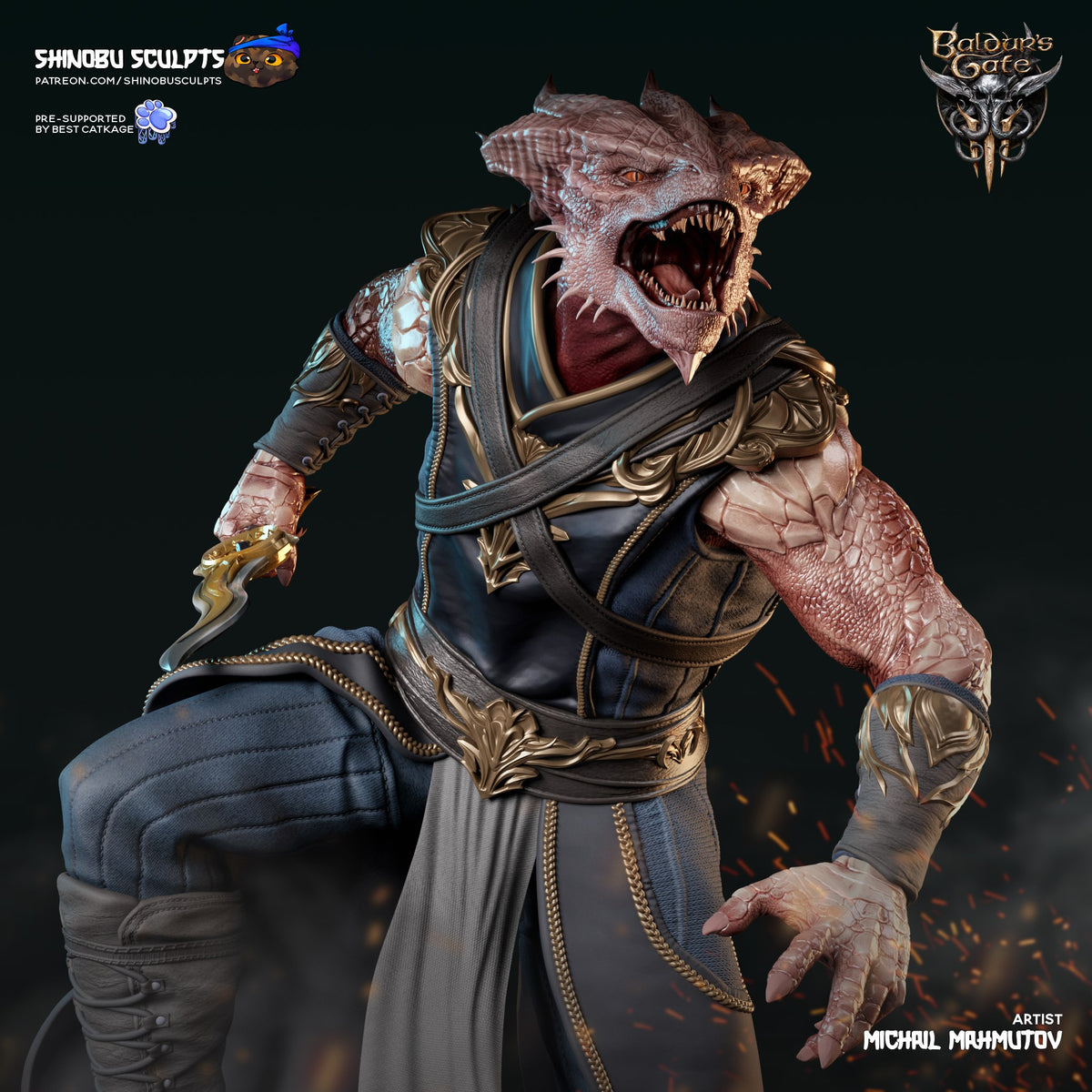 Dark Urge (Baldur's Gate) resin figure by Shinobu Sculpts — studio render 1
