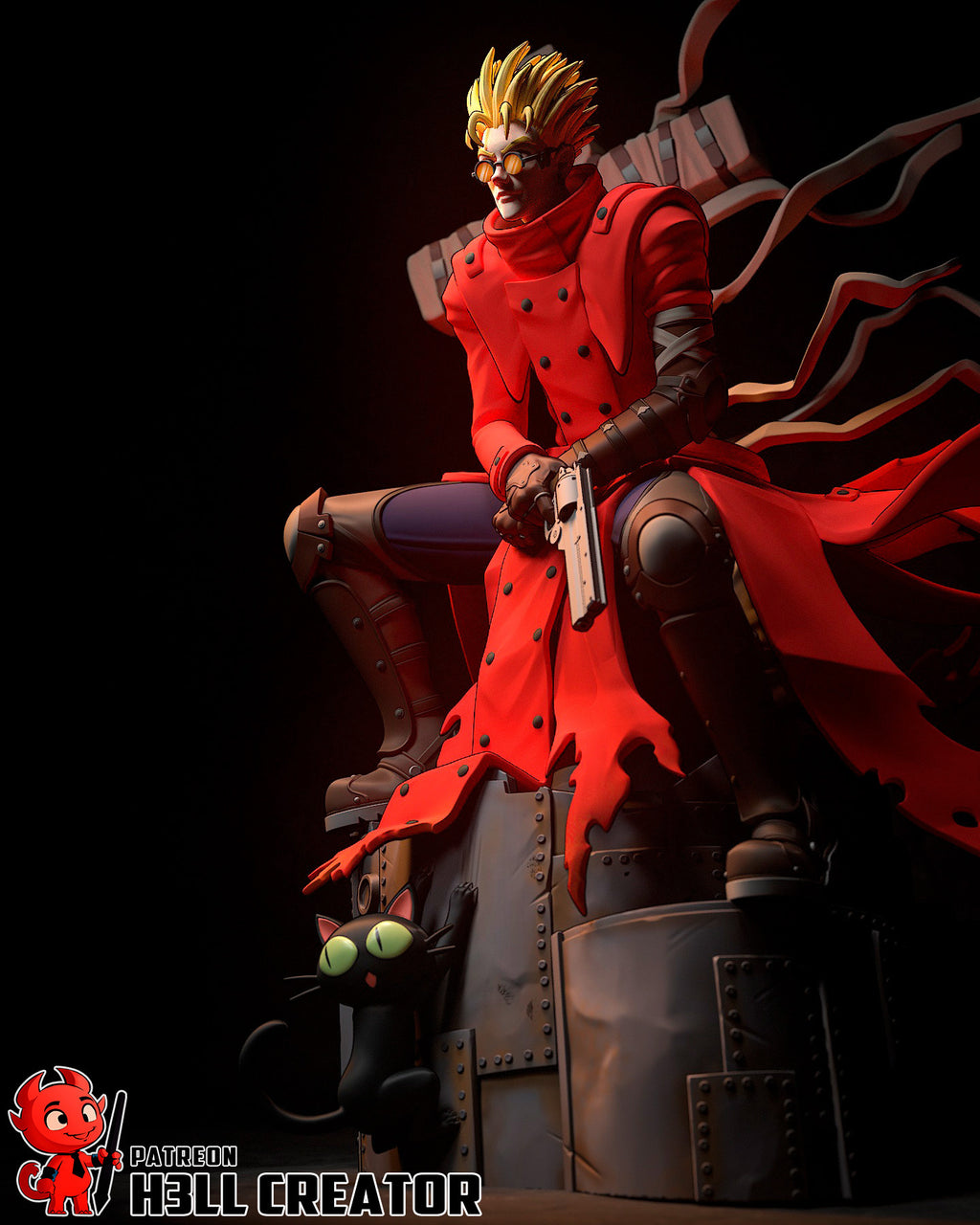 Vash the Stampede (Trigun) resin figure by h3LLcreator — studio render 4