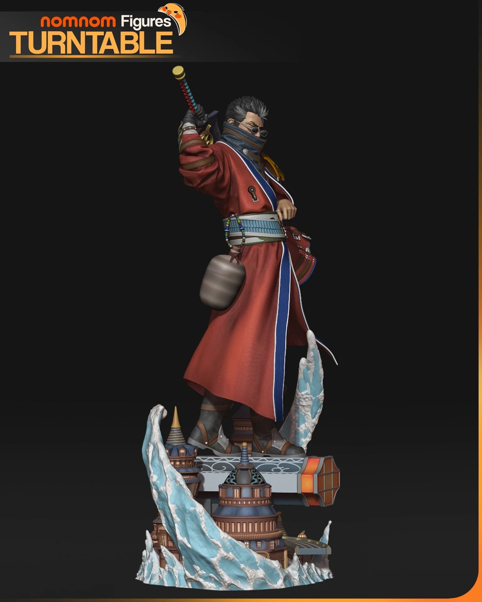 Auron Final Fantasy resin figure by NomNom Figures — studio preview 4