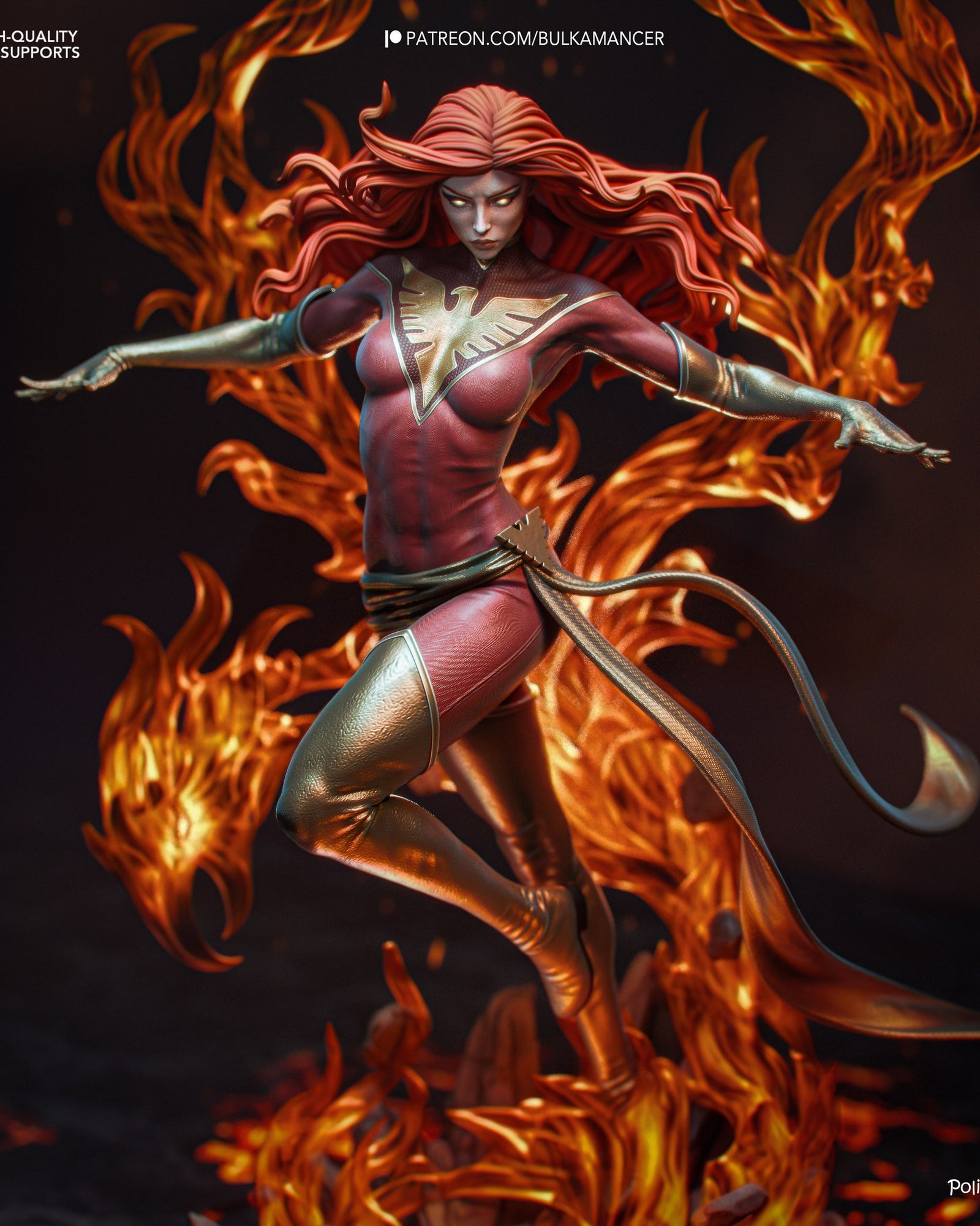 Jean Grey (Marvel) resin figure by Bulkamancer — studio render 2