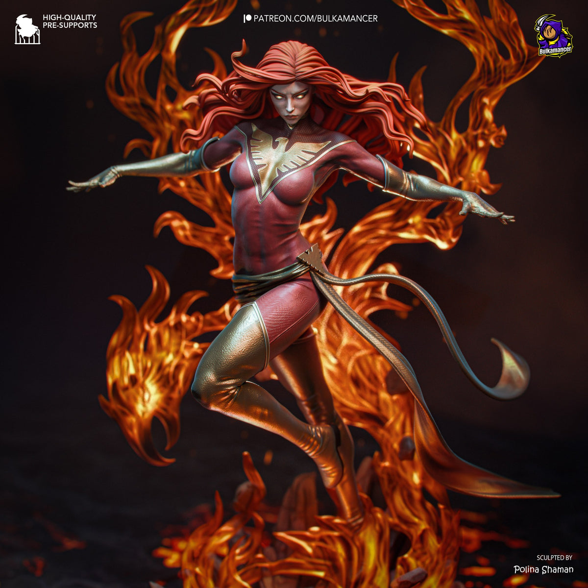 Jean Grey (Marvel) resin figure by Bulkamancer — studio render 2
