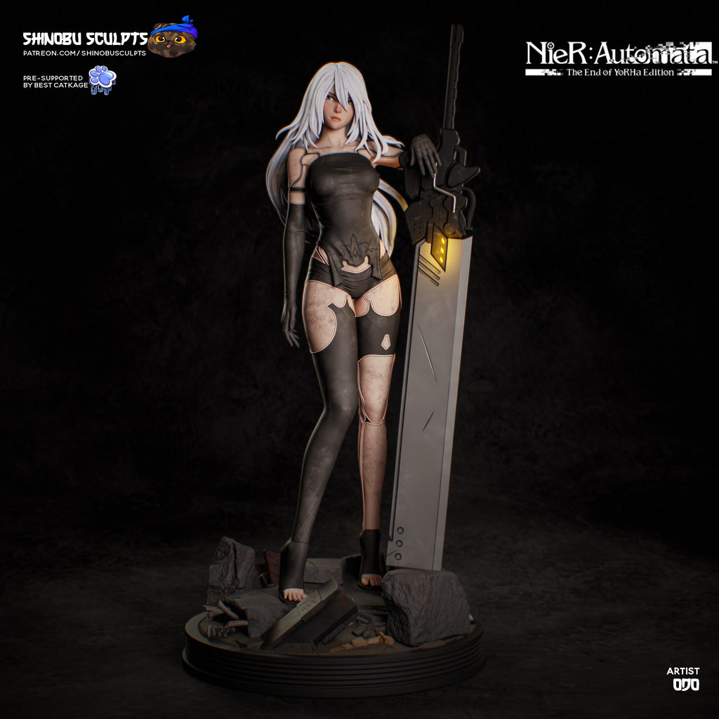 A2 (NieR Automata) resin figure by Shinobu Sculpts — studio render 2