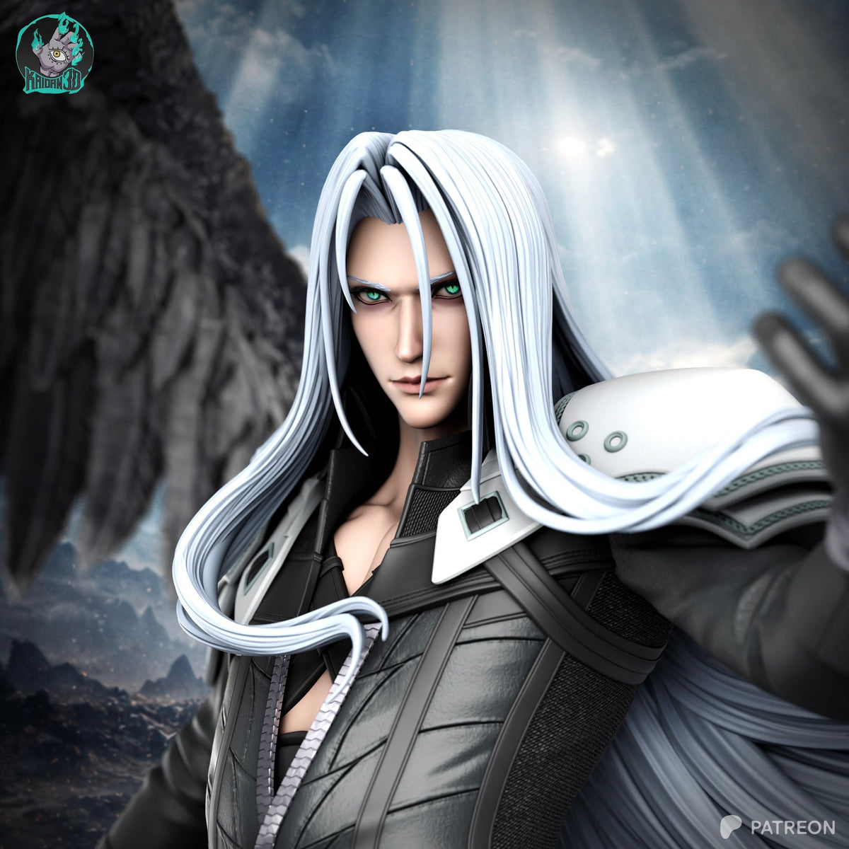 Sephiroth (Final Fantasy) resin figure by Kaidan 3D — studio render 4