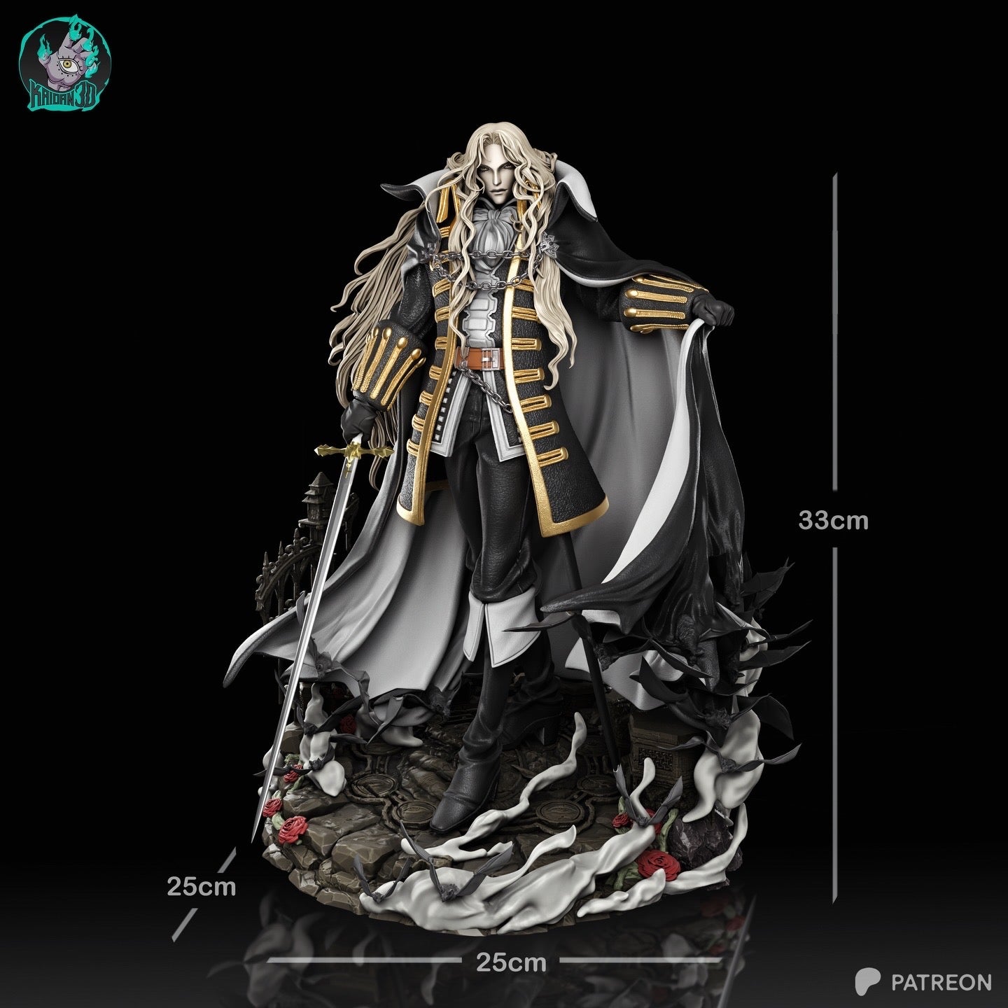 Alucard (Castlevania) resin figure by Kaidan 3D — studio render 7