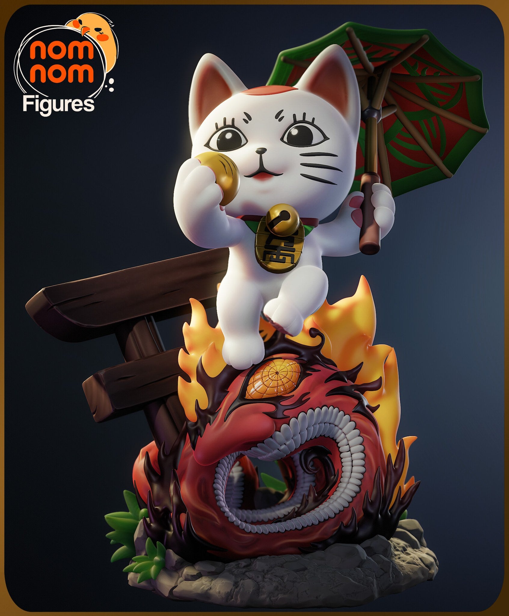 Turbo Granny Cat Dandadan Chibi resin figure by NomNom Figures — studio preview 2