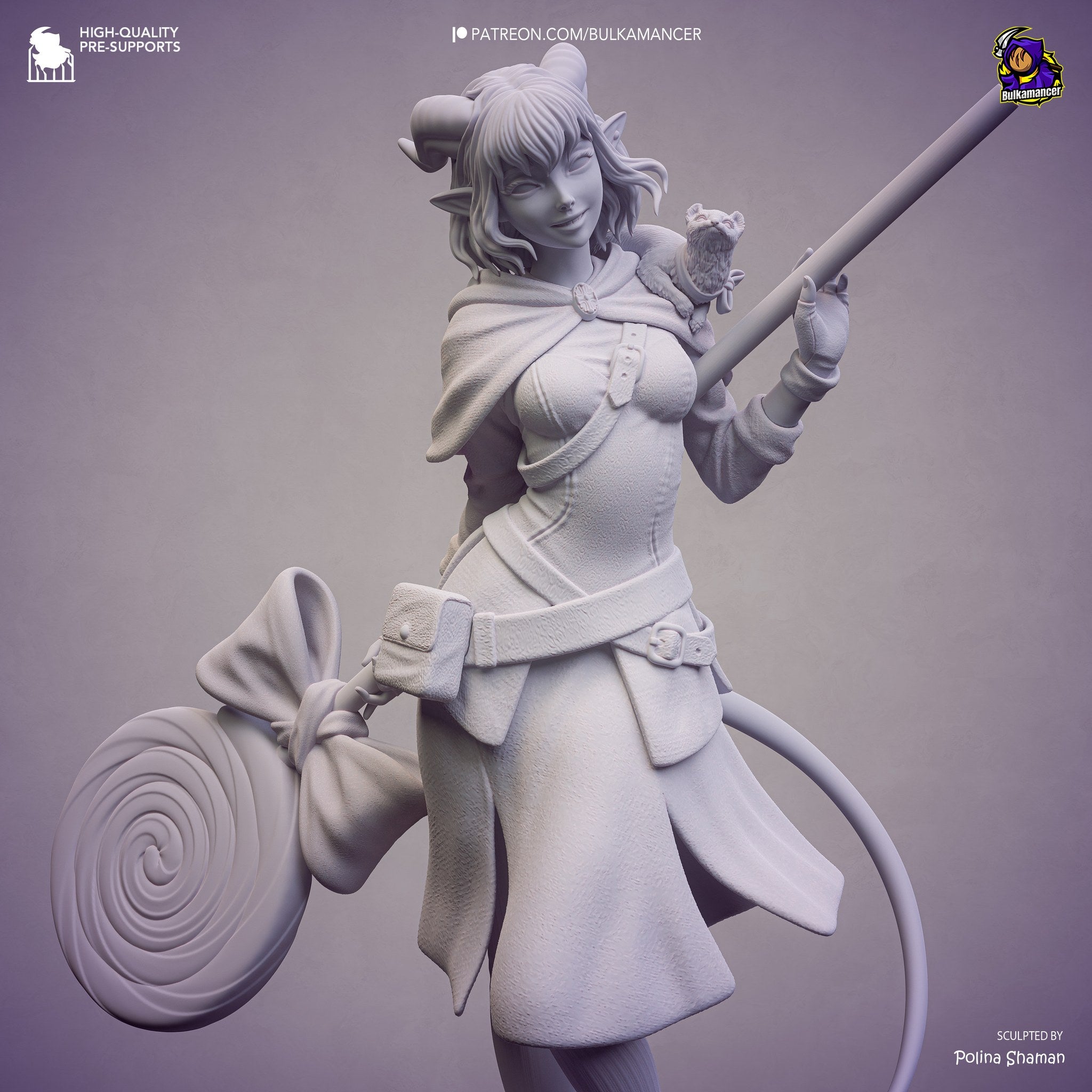 Jester Lavorre (Critical Role) resin figure by Bulkamancer — studio render 10
