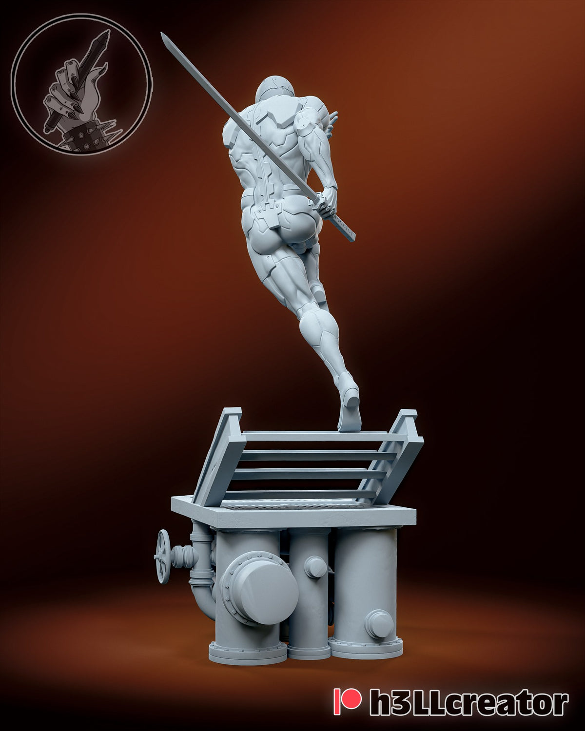 Gray Fox (Metal Gear Solid) resin figure by h3LLcreator — studio render 6