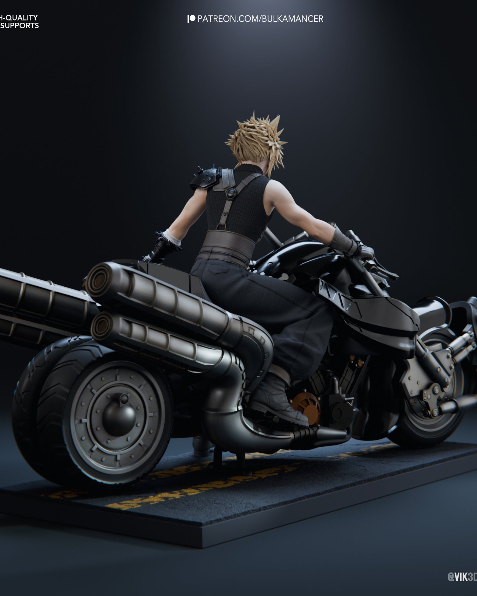 Cloud Strife (Final Fantasy) resin figure by Bulkamancer — studio render 4