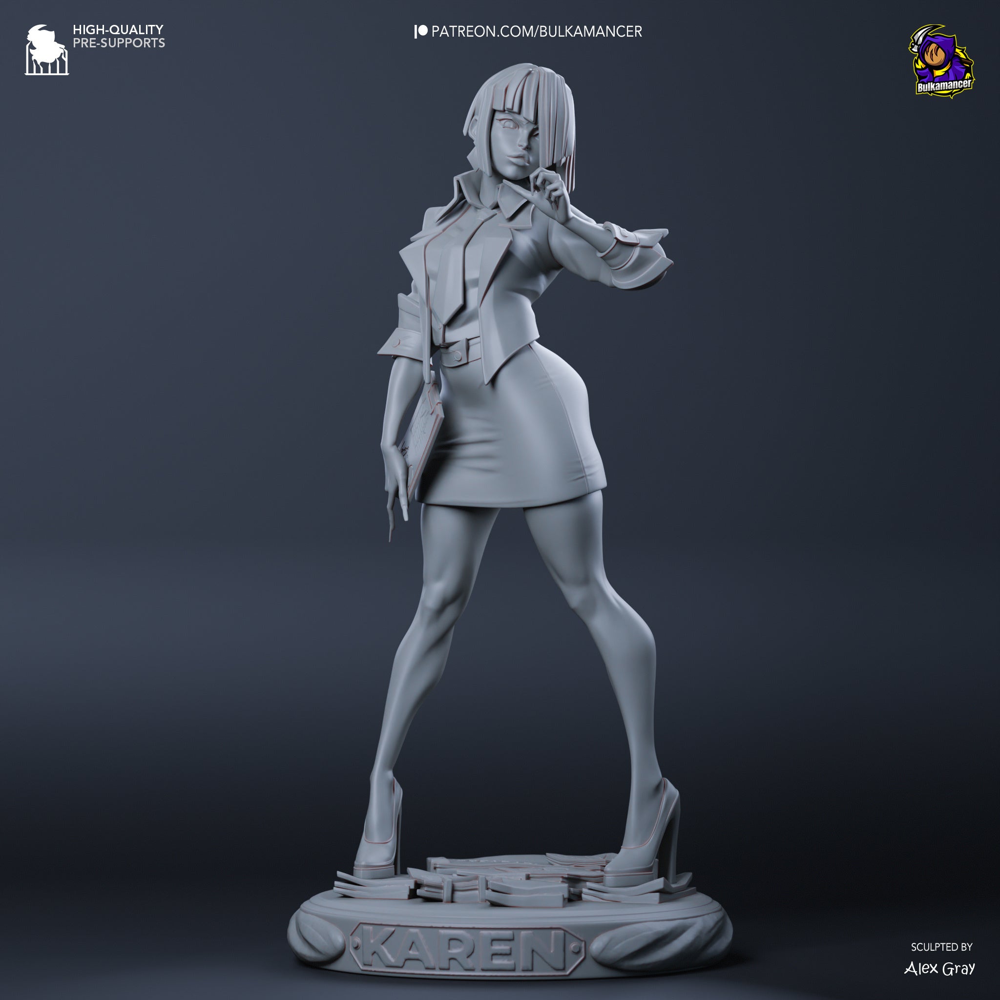 Agent Karen (Unbreadable) resin figure by Bulkamancer — studio render 10