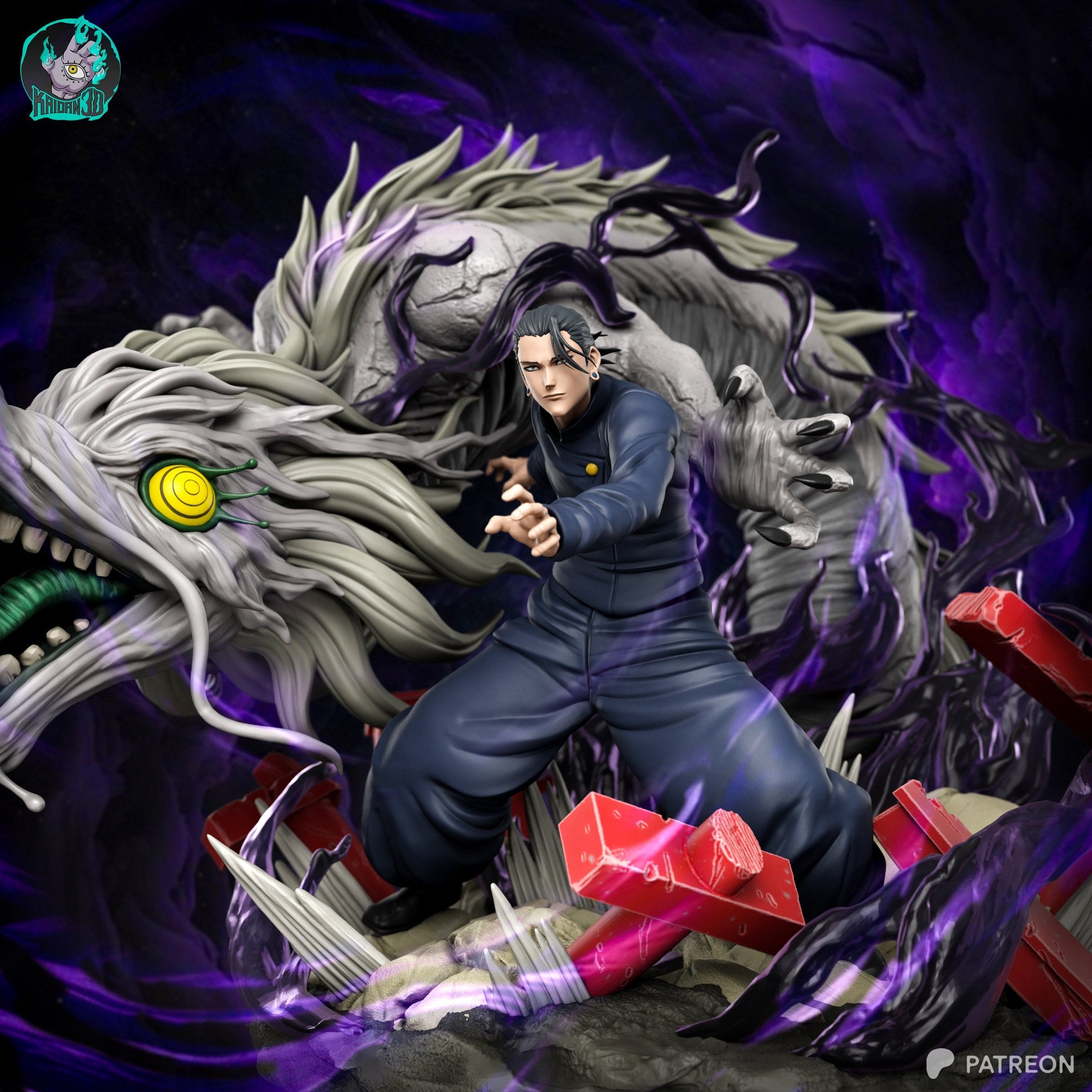 Suguru Geto (Jujutsu Kaisen) resin figure by Kaidan 3D — studio render 1