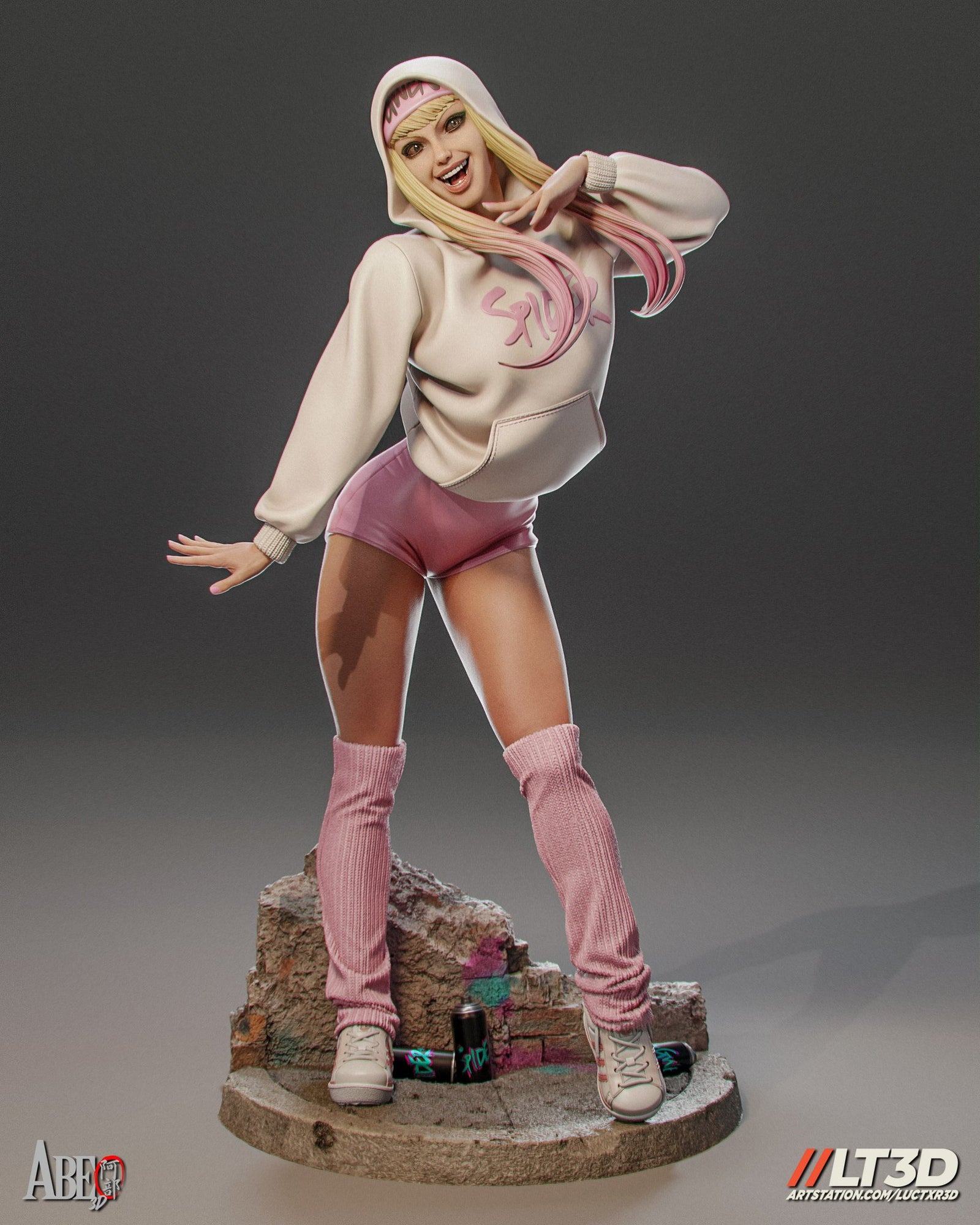 Gwen Stacy (Marvel) resin figure by Abe3D — studio render 7