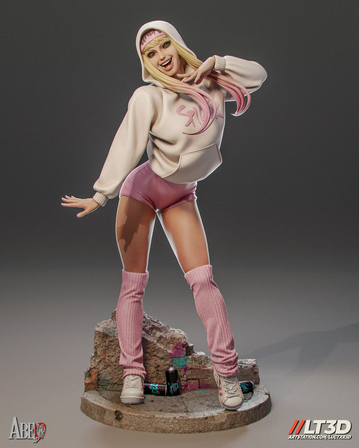 Gwen Stacy (Marvel) resin figure by Abe3D — studio render 7