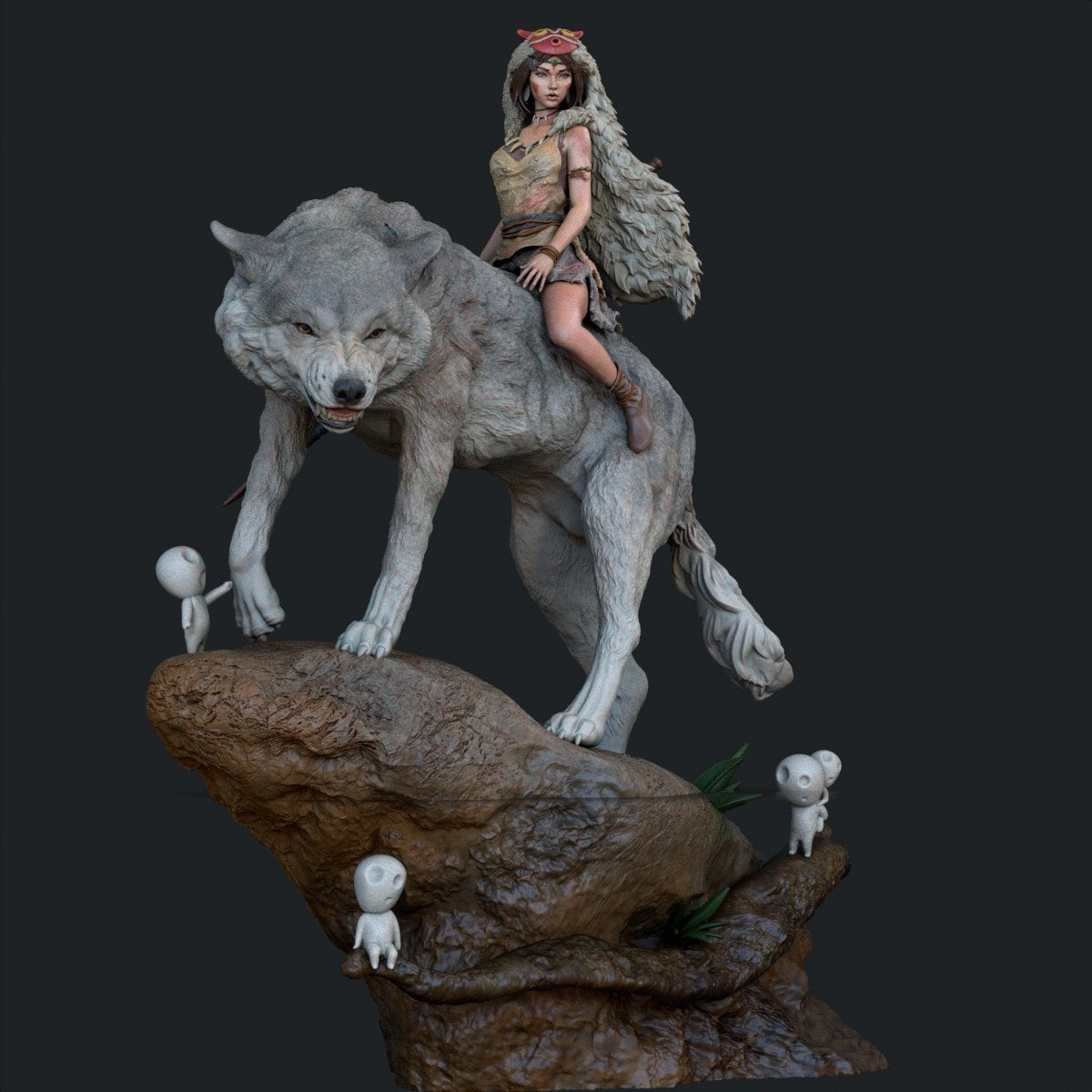 San (Princess Mononoke) resin figure by CA 3D Studios — studio render 2