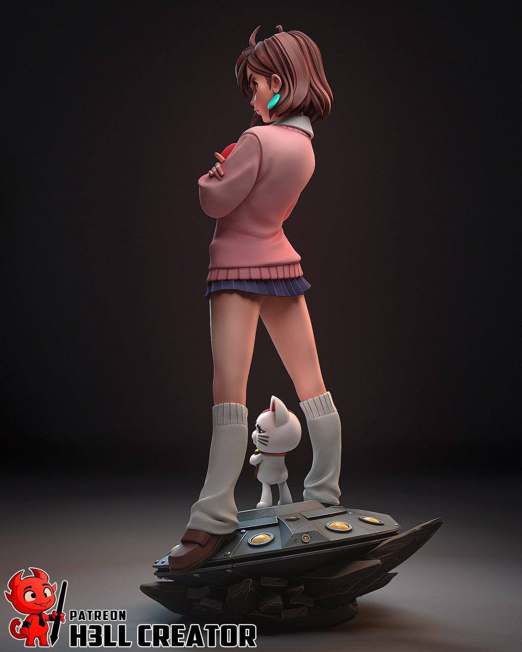 Momo Ayase (Dandadan) resin figure by h3LLcreator — studio render 7