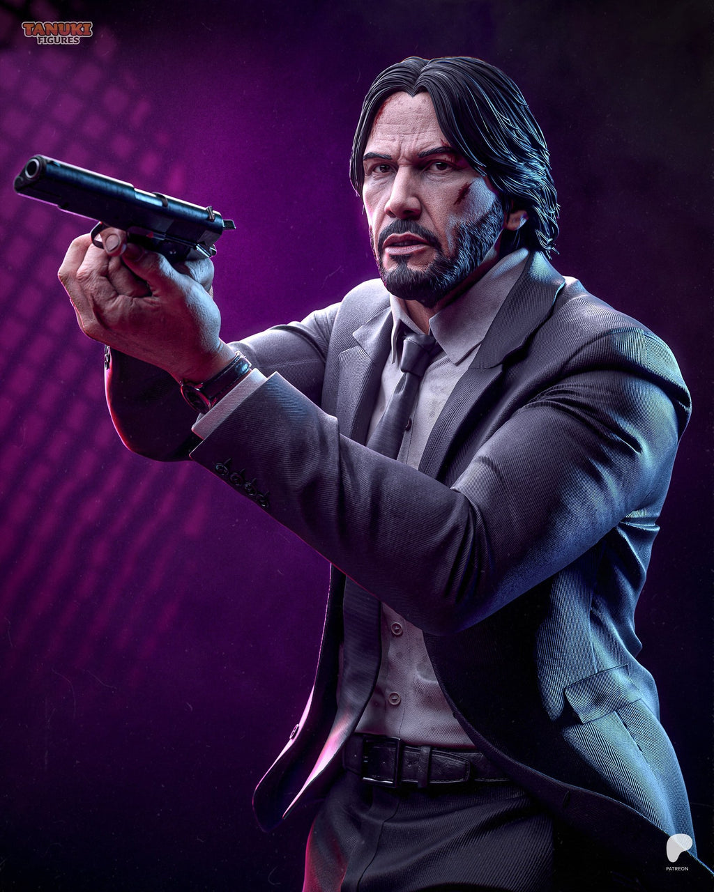 John Wick (John Wick) resin figure by Tanuki Figures — studio render 3