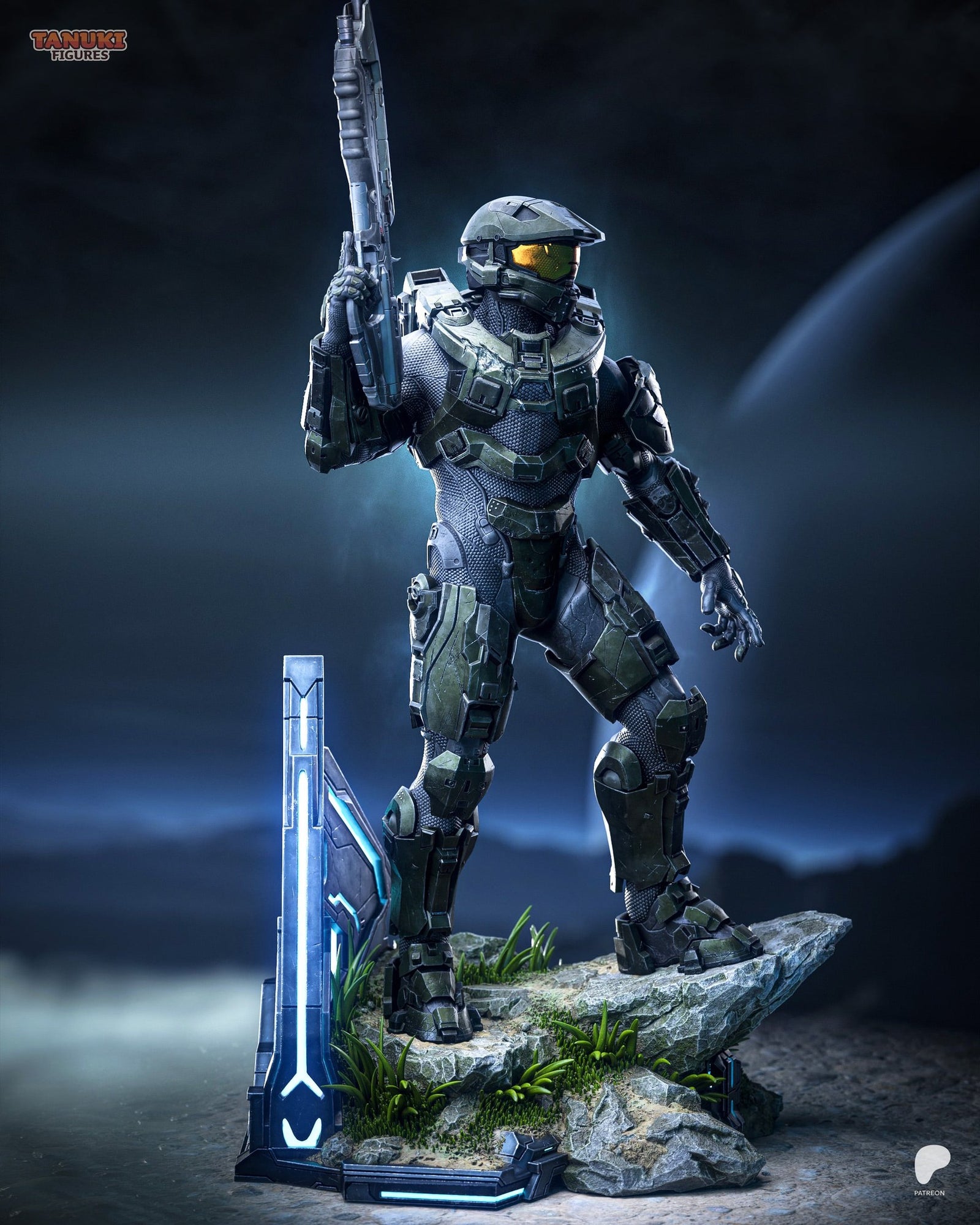Master Chief (Halo) resin figure by Tanuki Figures — studio render 2