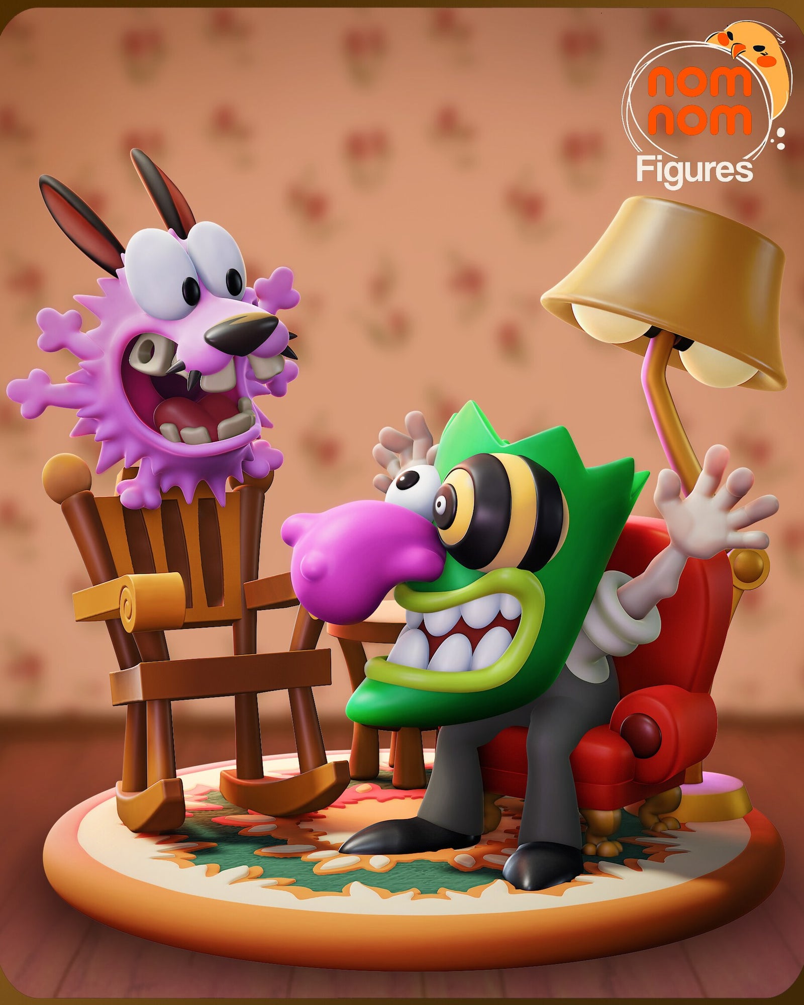 Courage the Cowardly Dog Chibi resin figure by NomNom Figures — studio preview 1