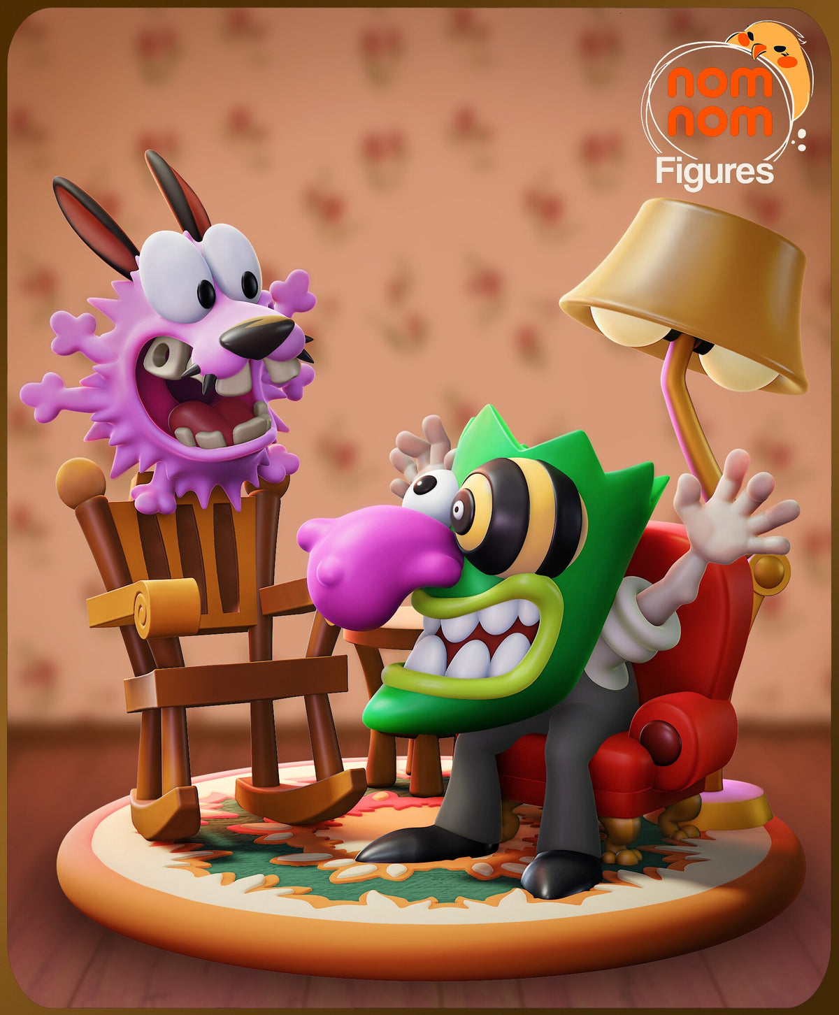 Courage the Cowardly Dog Chibi resin figure by NomNom Figures — studio preview 1