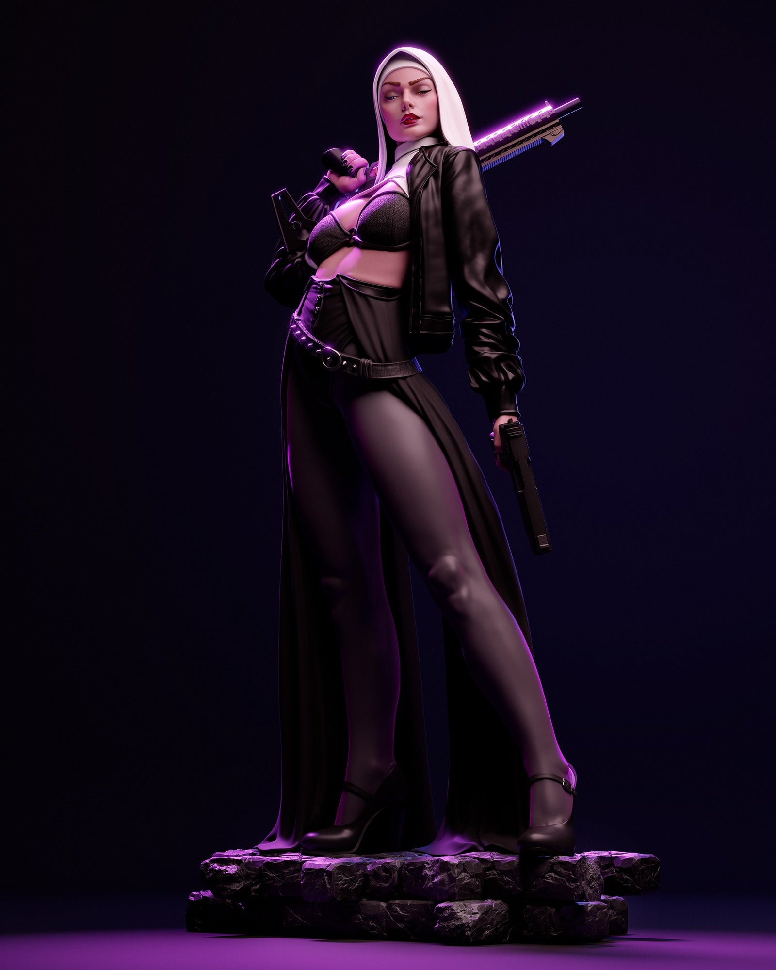 Nun with Gun _Original Characters resin figure by CA 3D Studios — studio preview 2