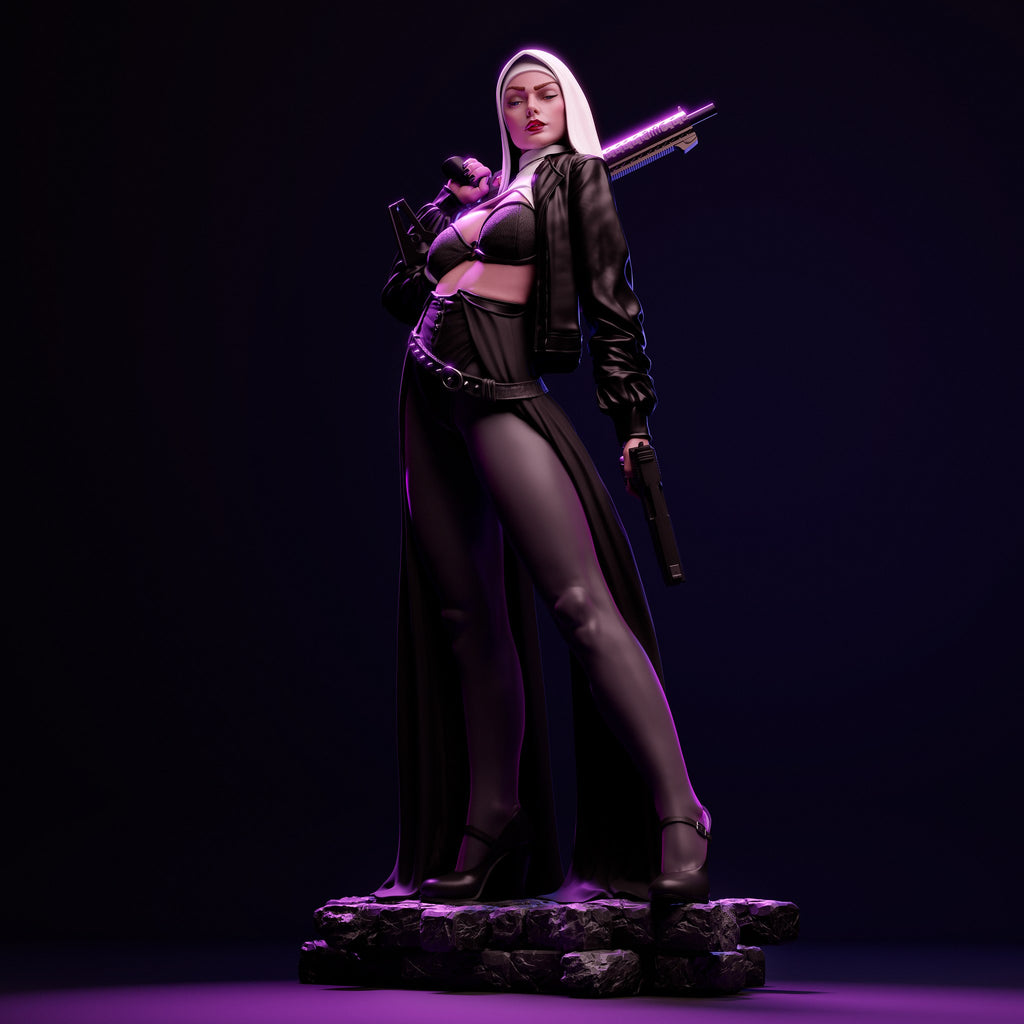 Nun with Gun _Original Characters resin figure by CA 3D Studios — studio preview 2