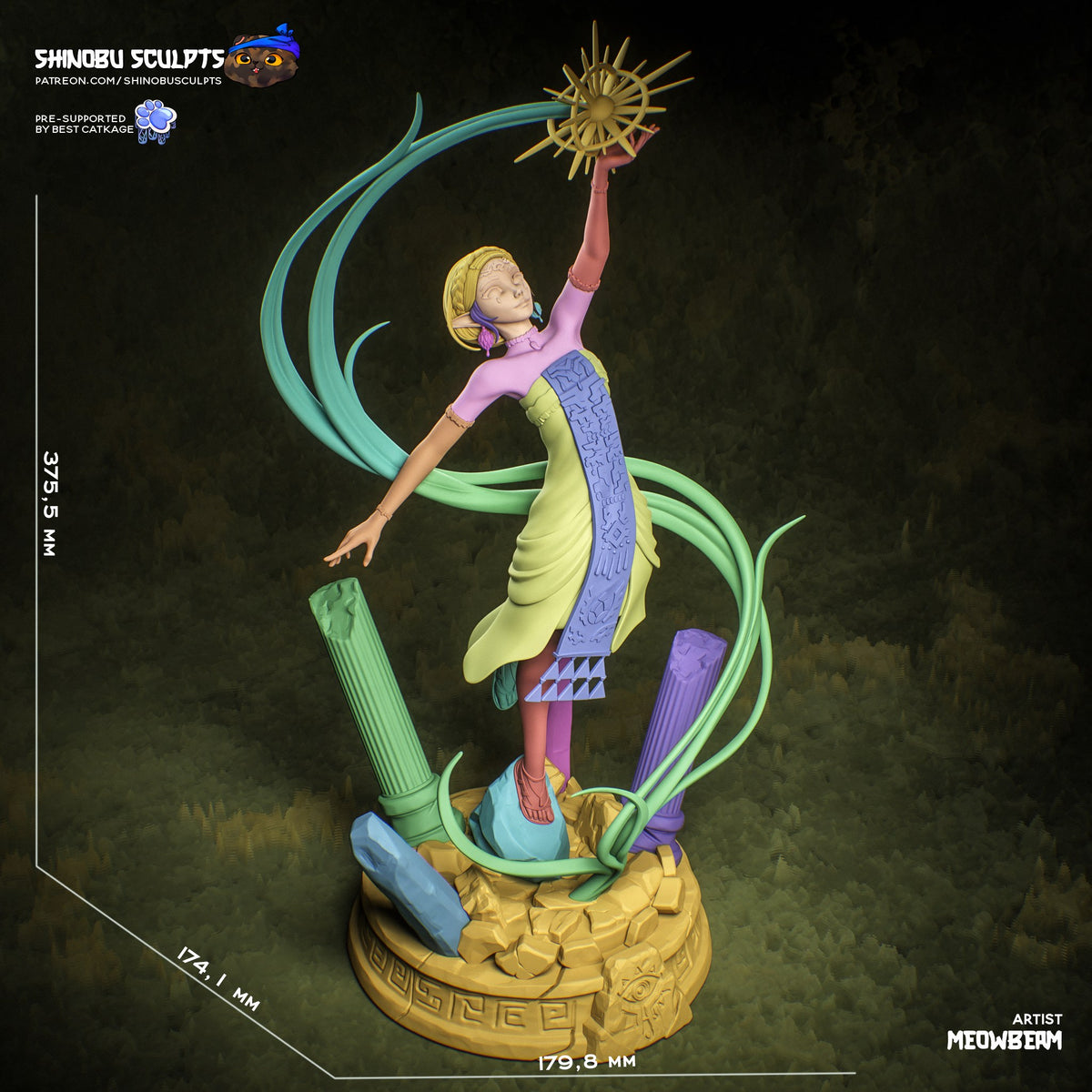 Zelda (The Legend of Zelda) resin figure by Shinobu Sculpts — studio render 7