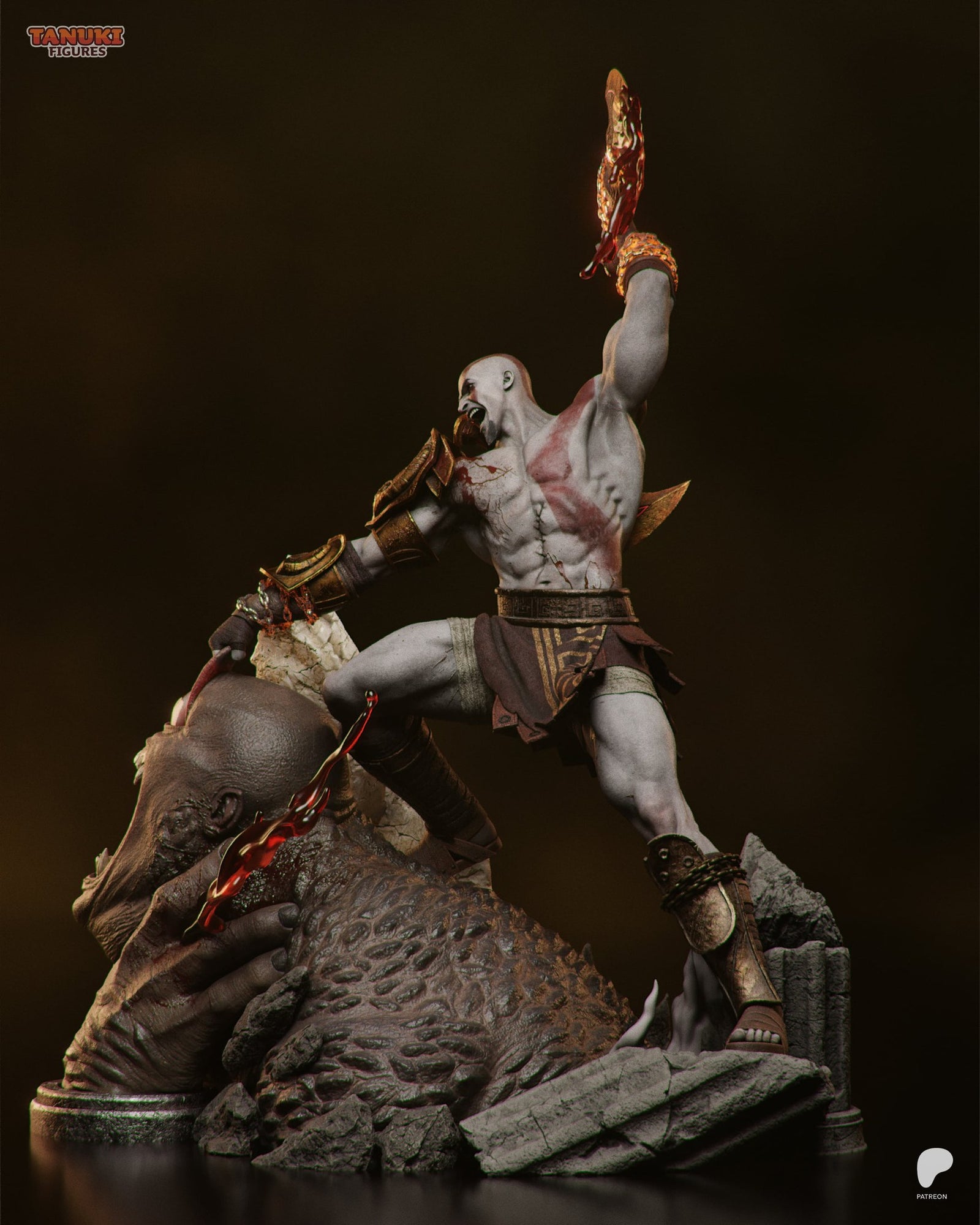 Kratos (God of War) resin figure by Tanuki Figures — studio render 5