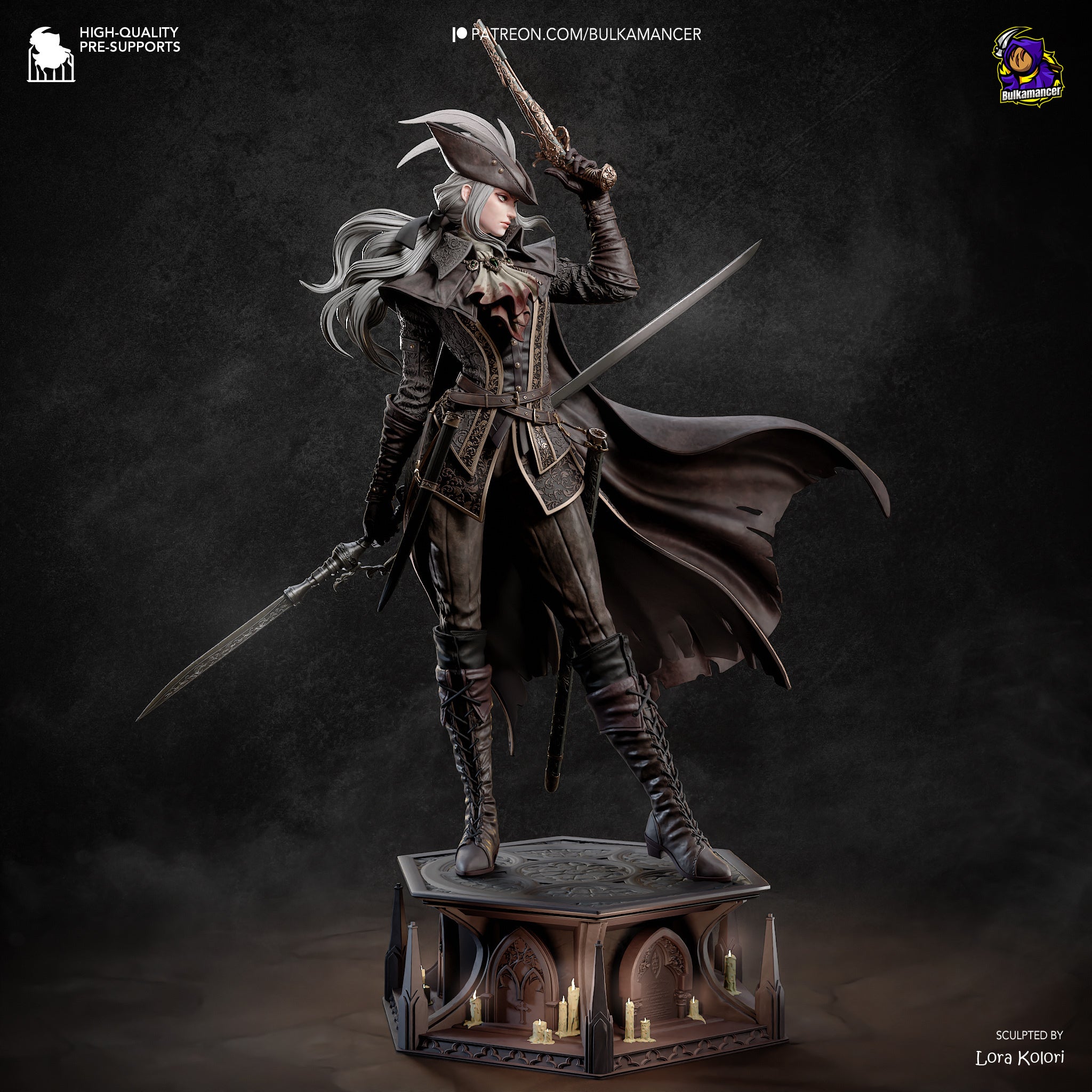 Lady Maria (Bloodborne) resin figure by Bulkamancer — studio render 2