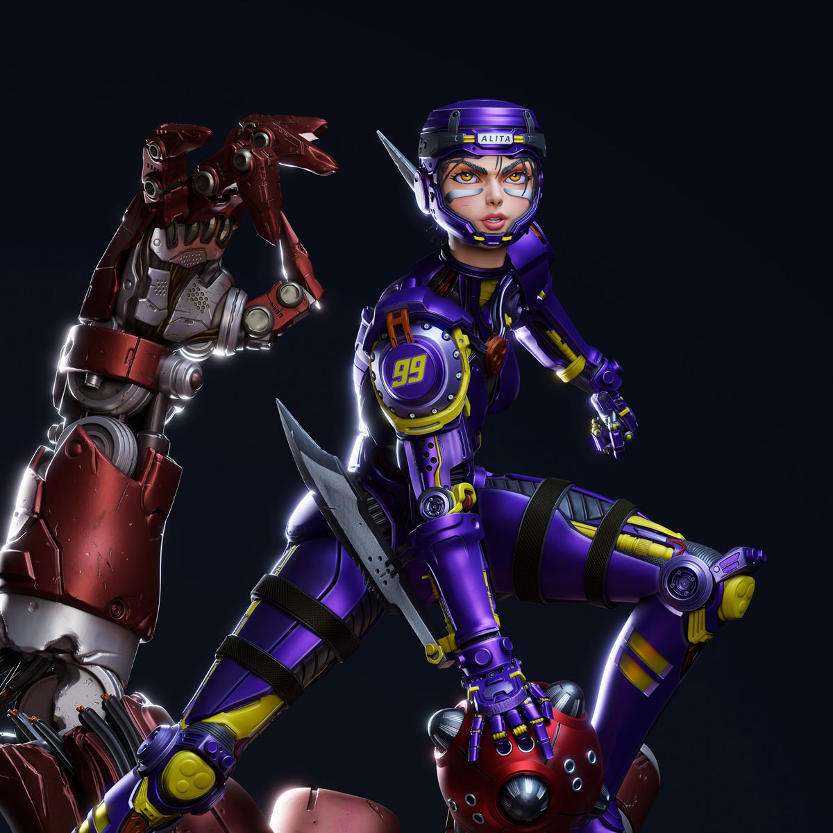 Battle Angel Alita resin figure by CA 3D Studios — studio preview 4