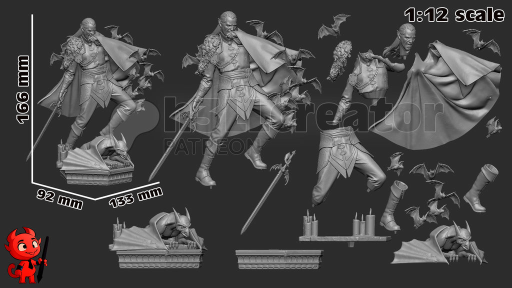 Strahd von Zarovich (Dungeons and Dragons) resin figure by h3LLcreator — studio render 14