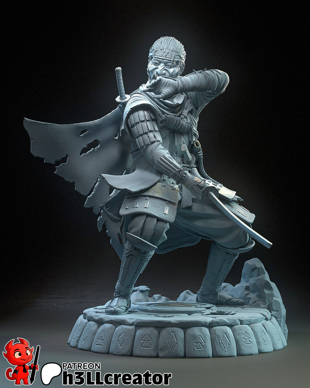 Jin Sakai (Ghost of Tsushima) resin figure by h3LLcreator — studio render 4