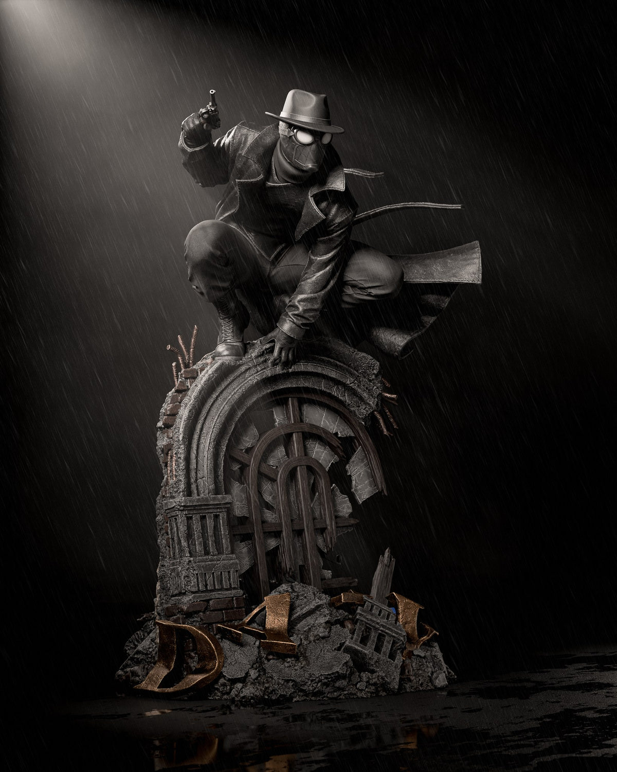 Spider-Man Noir (Marvel) resin figure by CA 3D Studios — studio render 3