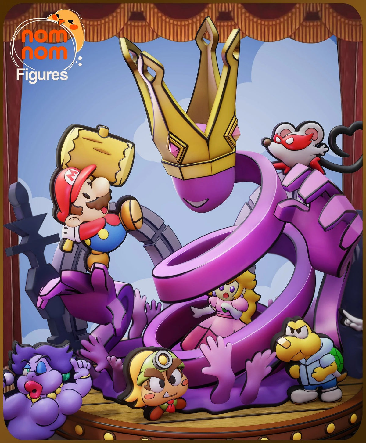 Paper Mario Super Mario Chibi resin figure by NomNom Figures — studio preview 2