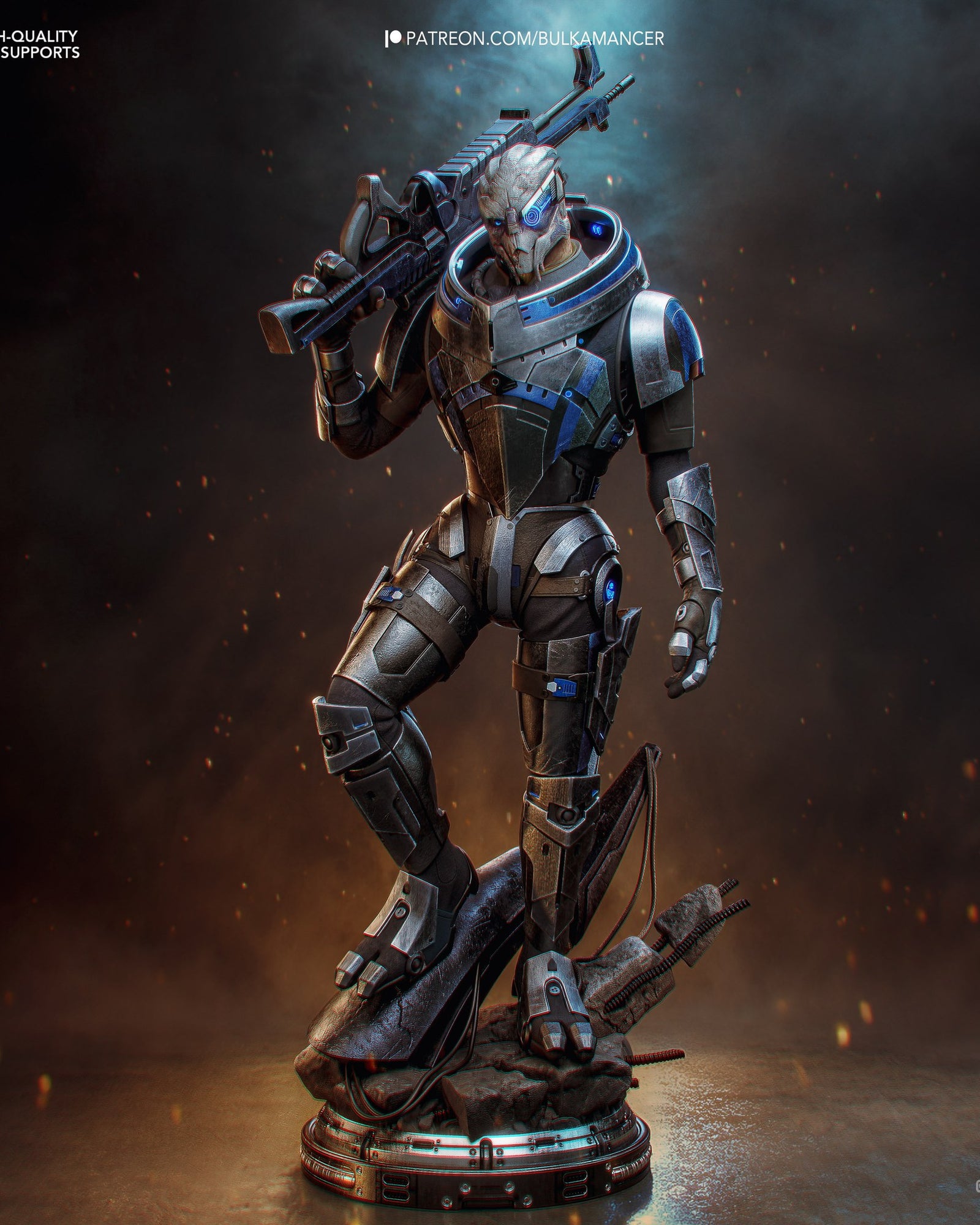 Garrus Vakarian (Mass Effect) resin figure by Bulkamancer — studio render 2