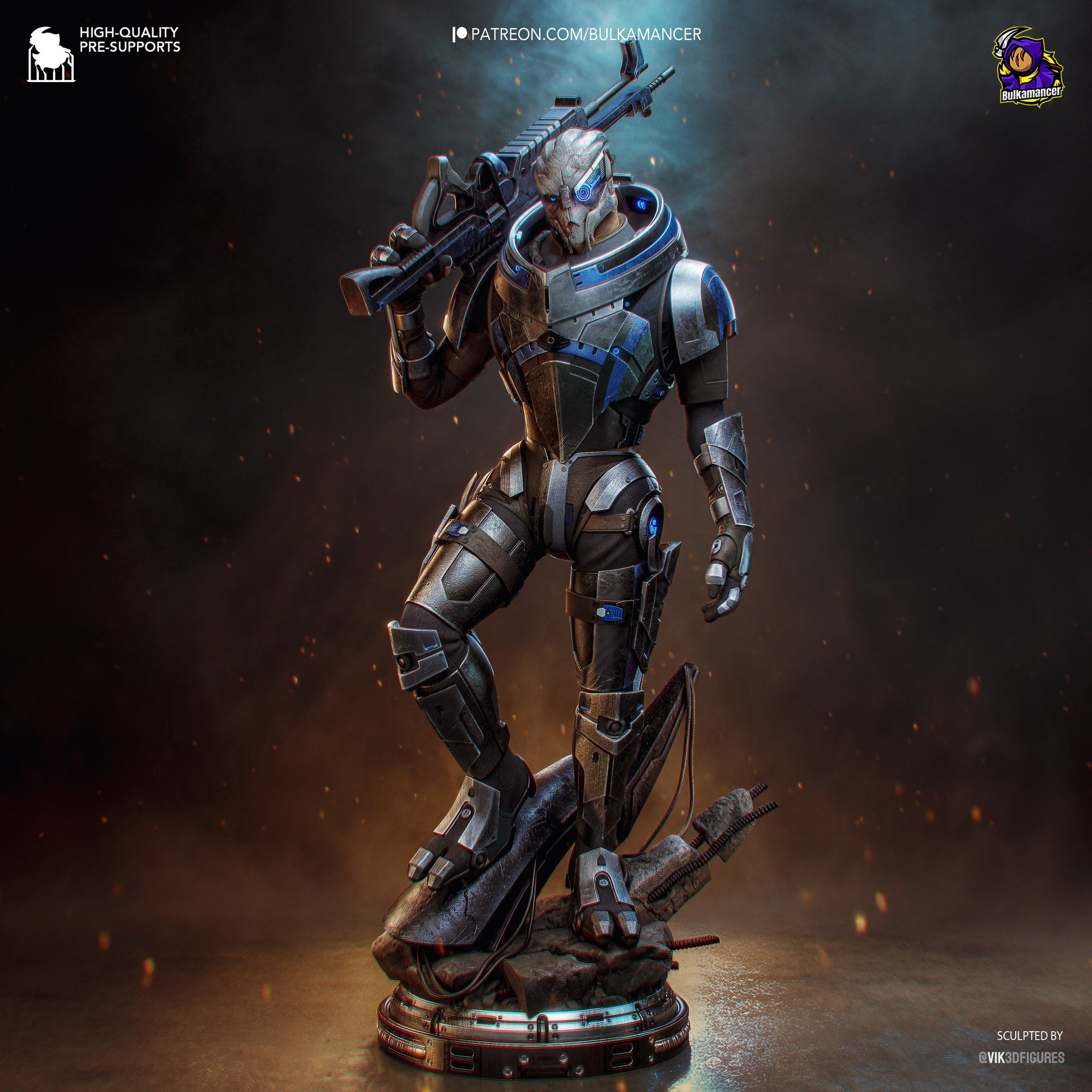 Garrus Vakarian (Mass Effect) resin figure by Bulkamancer — studio render 2