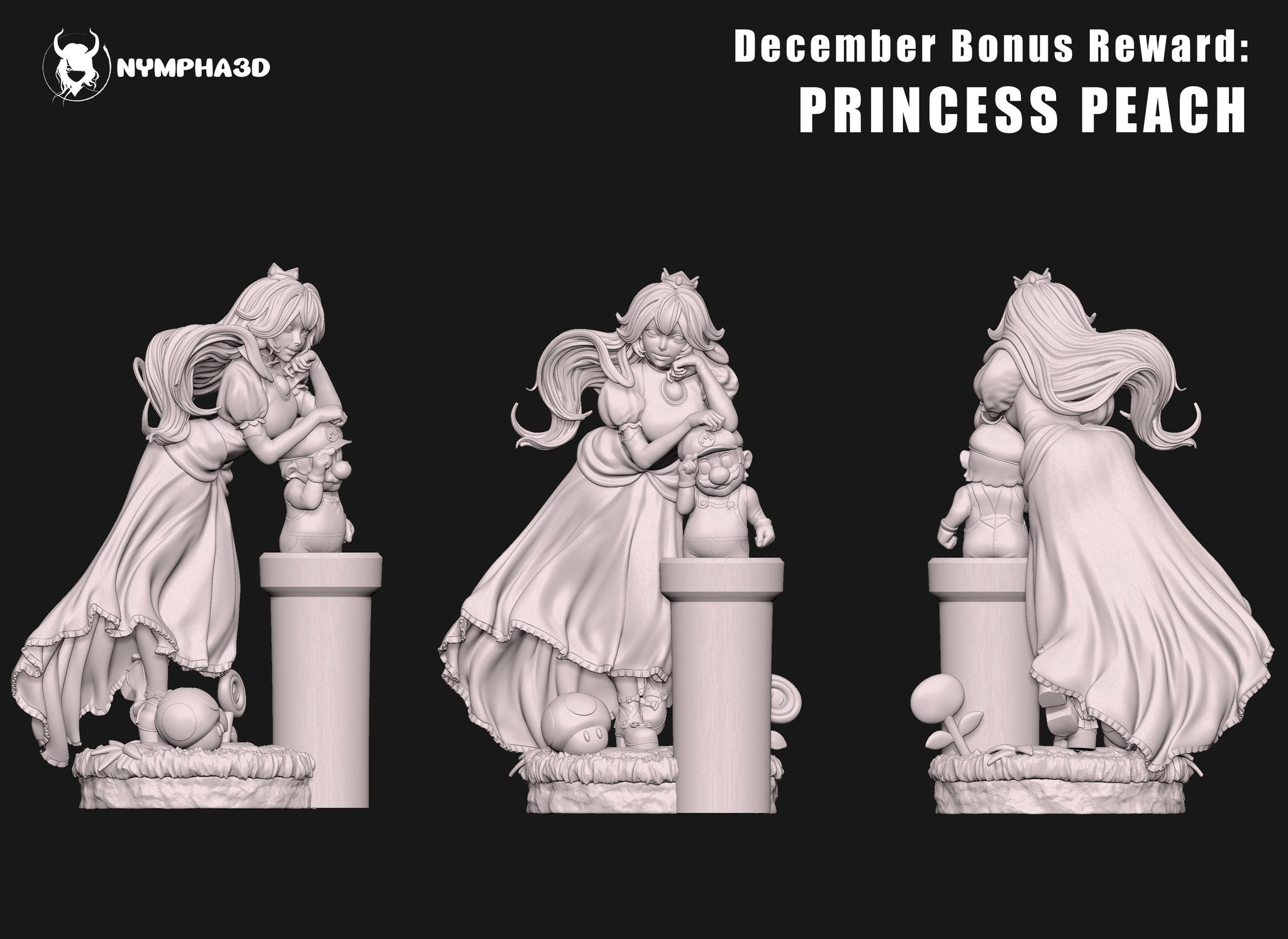 Princess Peach (Super Mario) resin figure by Nympha — studio render 4