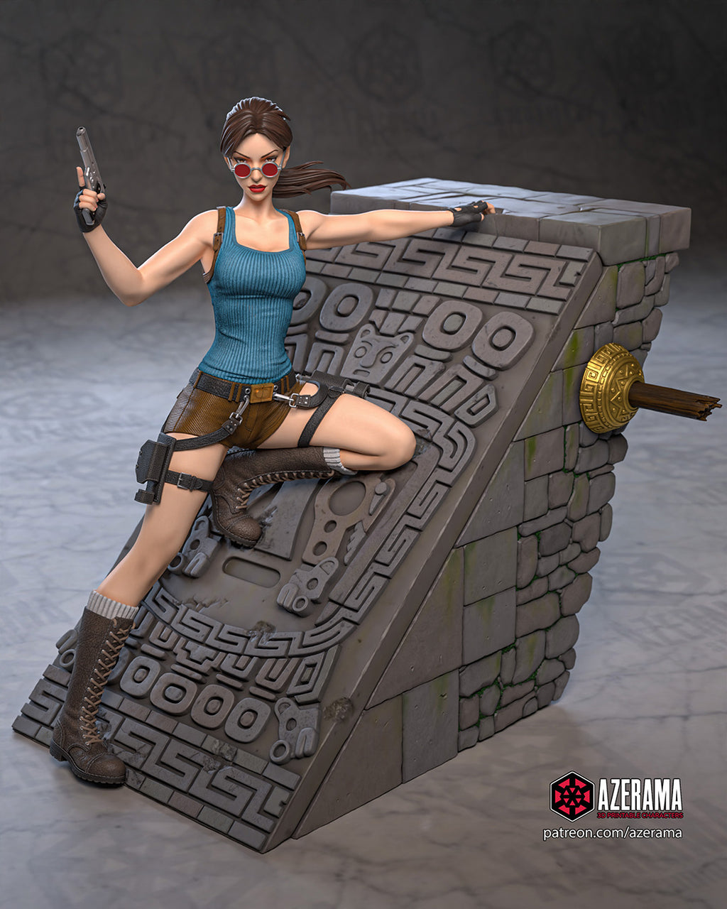 Lara Croft (Tomb Raider) resin figure by Azerama — studio render 1