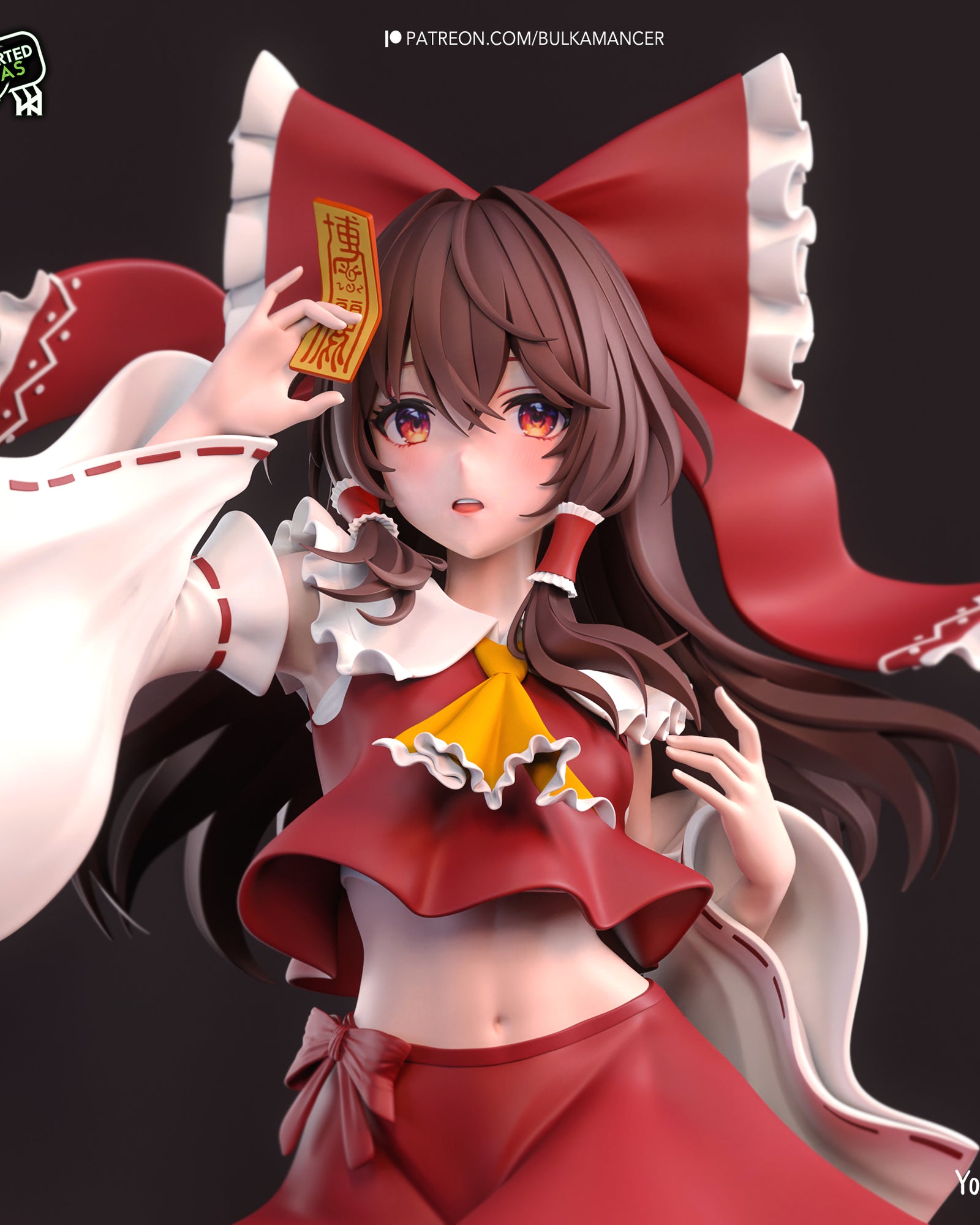 Reimu Hakurei (Touhou Project) resin figure by Bulkamancer — studio render 1