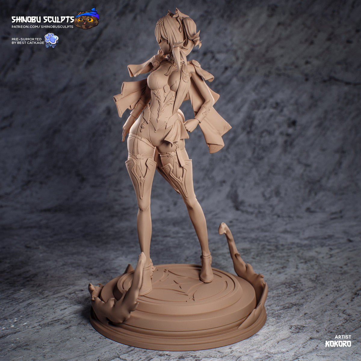 Lupa (Wuthering Waves) resin figure by Shinobu Sculpts — studio render 6