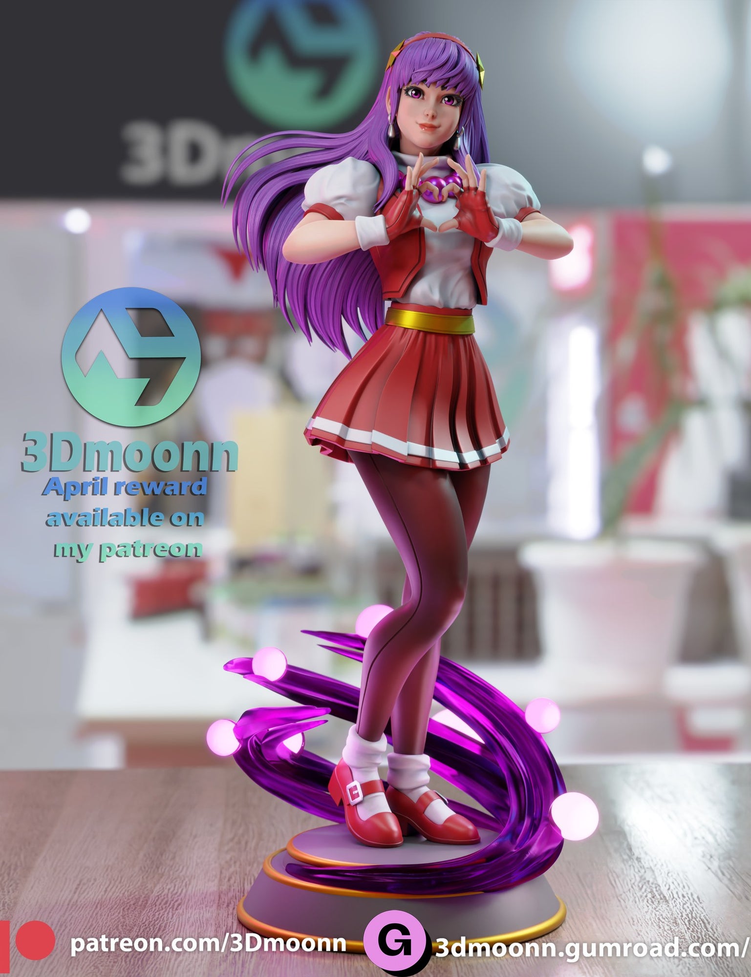 Athena Asamiya King of Fighters resin figure by 3Dmoonn — studio preview 1