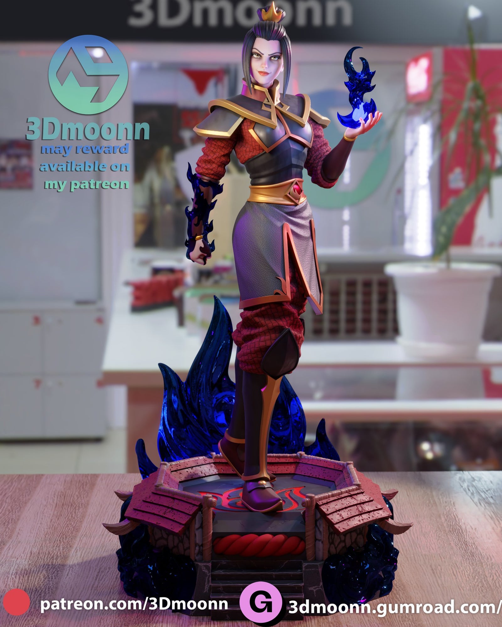Azula Avatar The Last Airbender resin figure by 3Dmoonn — studio preview