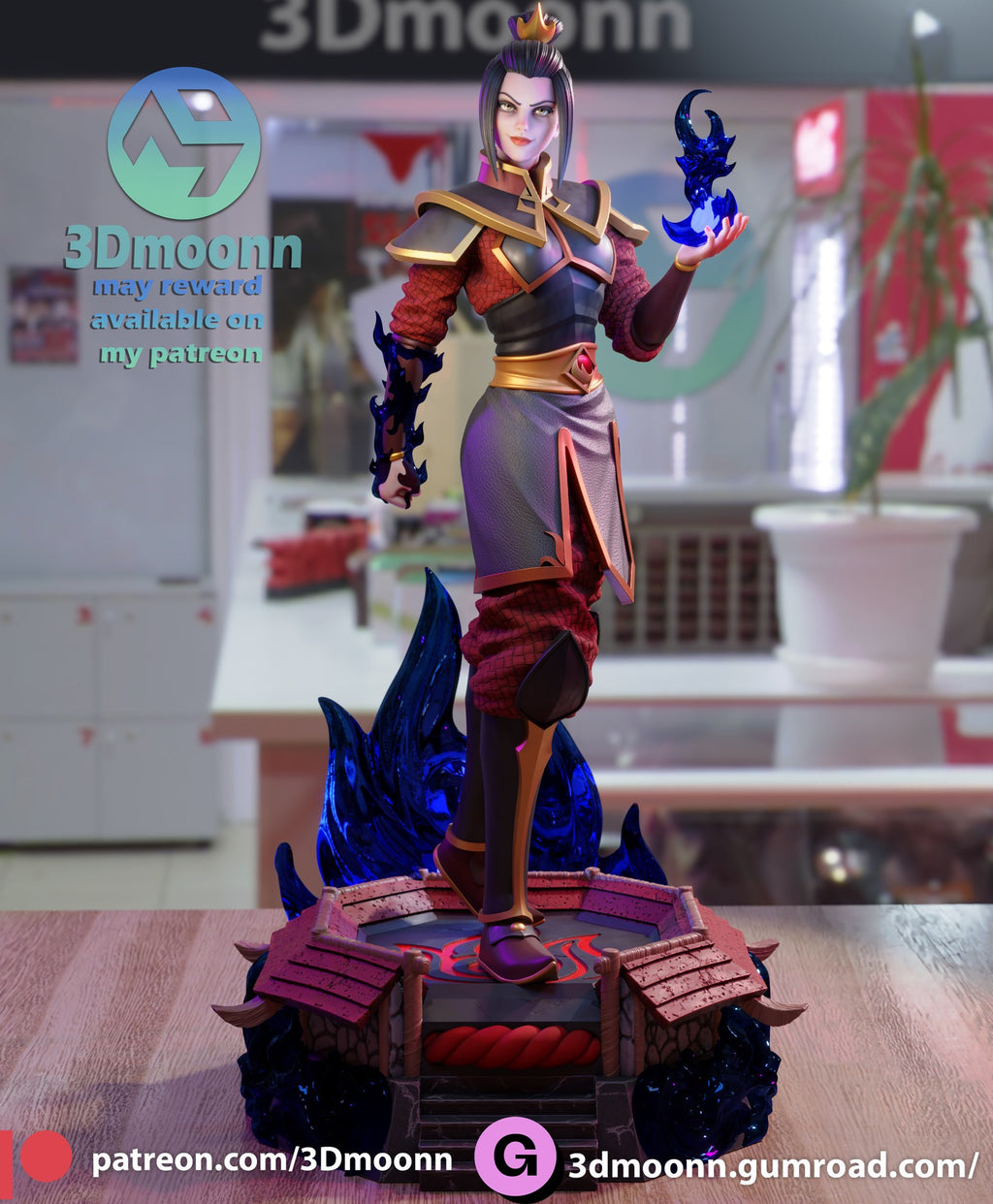 Azula Avatar The Last Airbender resin figure by 3Dmoonn — studio preview