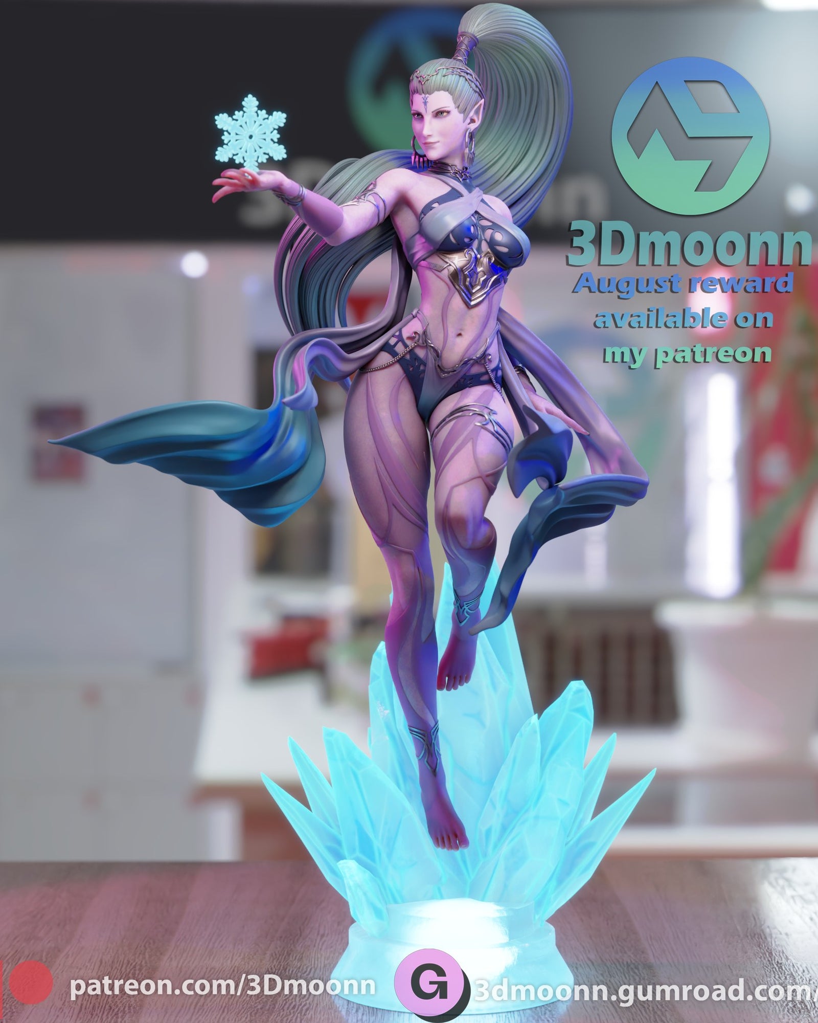 Shiva Final Fantasy resin figure by 3Dmoonn — studio preview