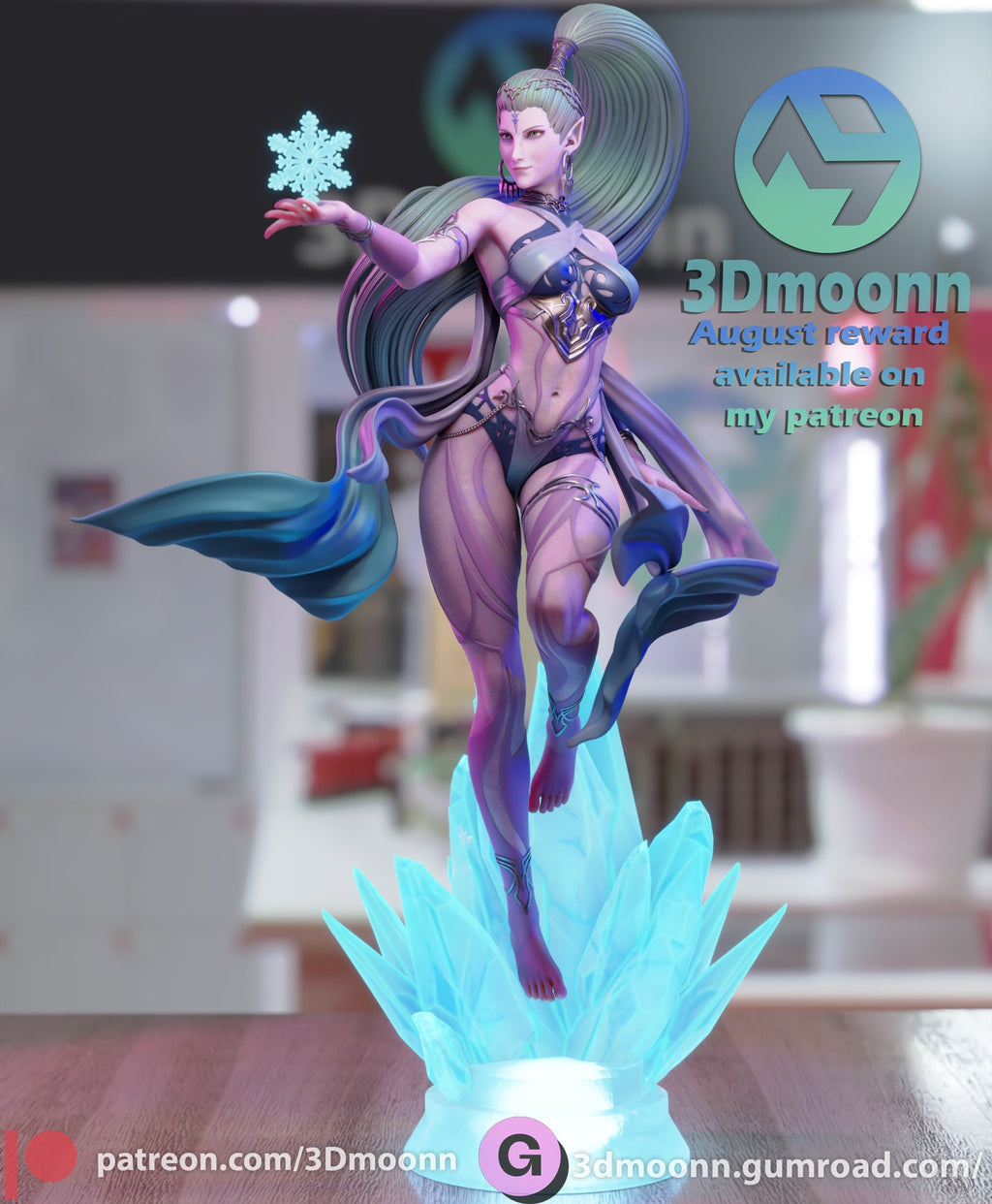 Shiva Final Fantasy resin figure by 3Dmoonn — studio preview
