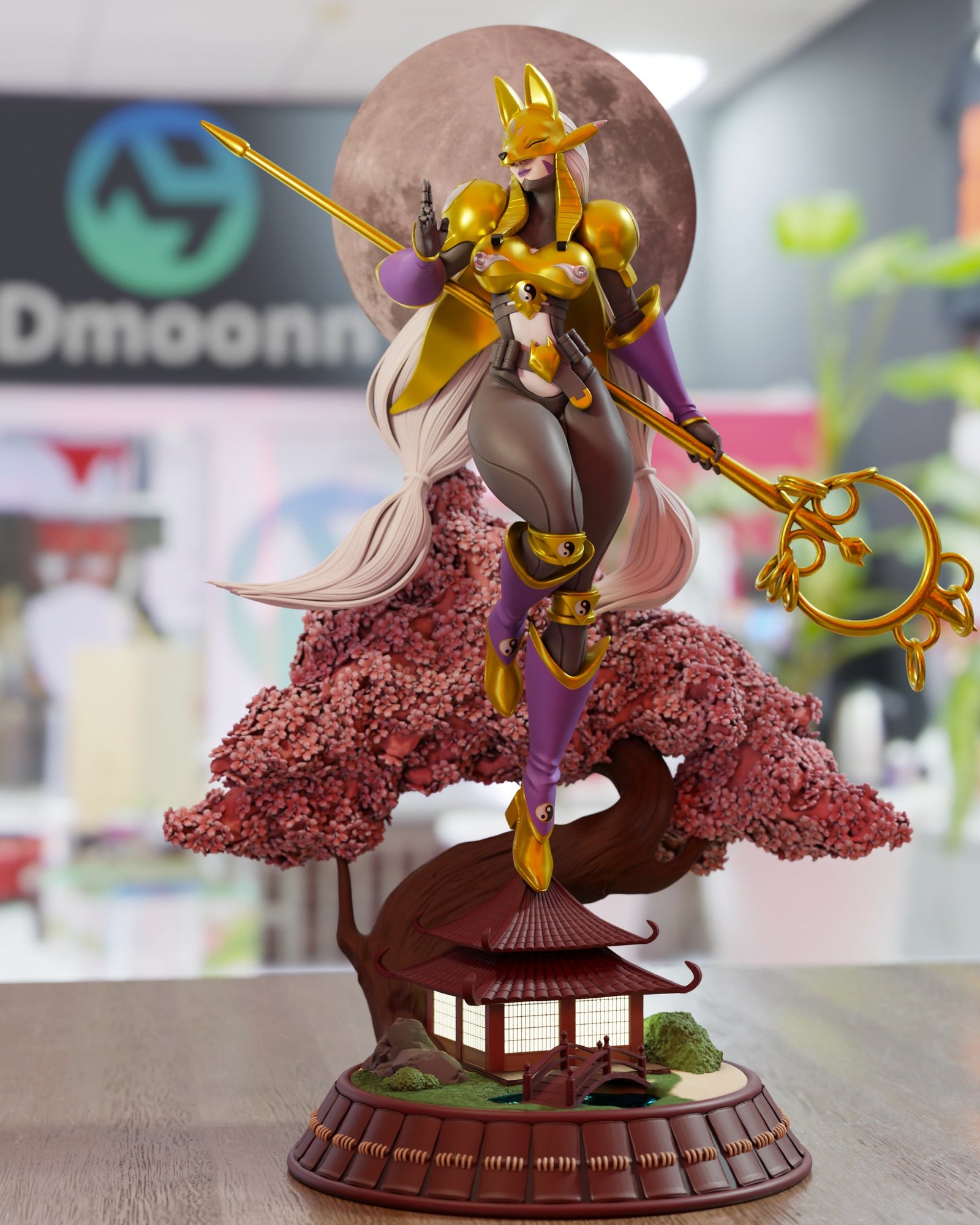 Sakuyamon Digimon resin figure by 3Dmoonn — studio preview 1