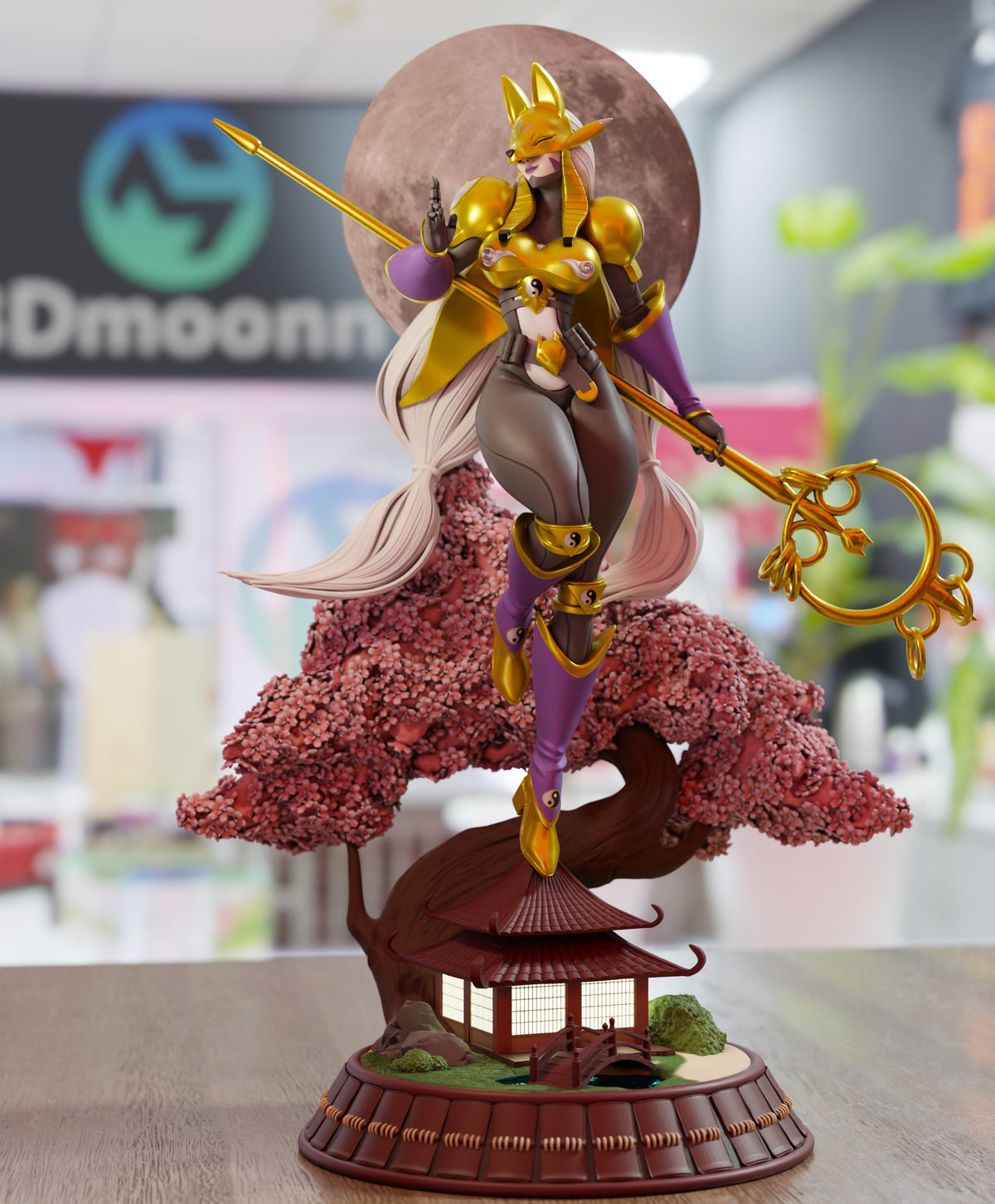 Sakuyamon Digimon resin figure by 3Dmoonn — studio preview 1