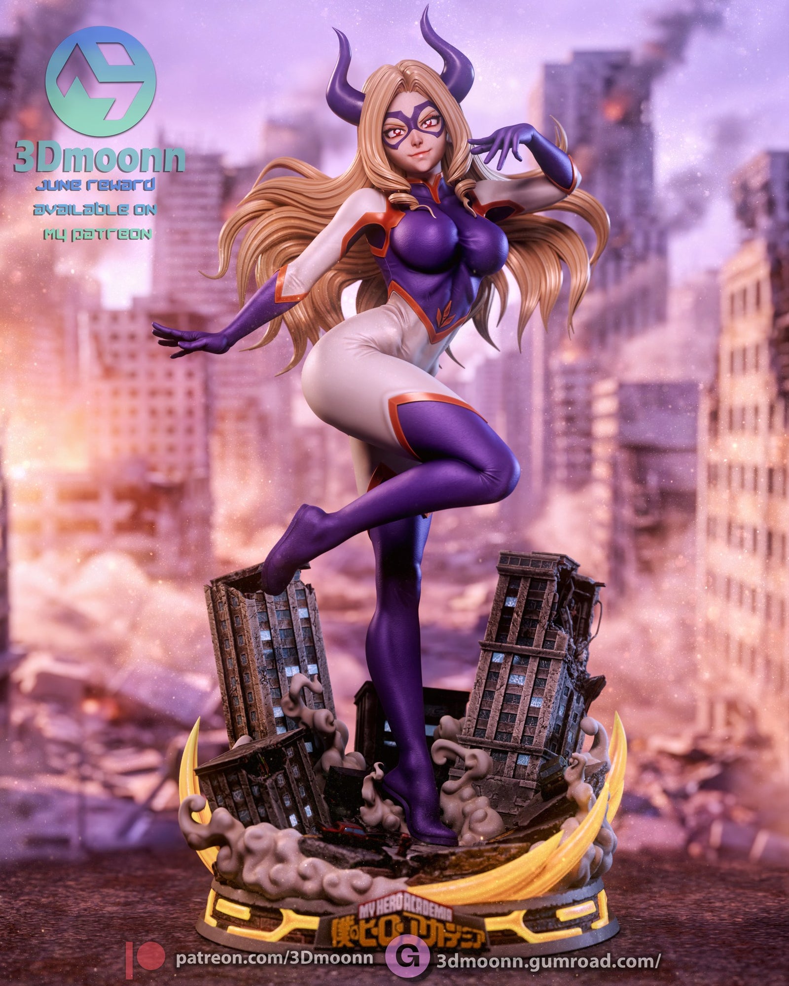 Mt. Lady My Hero Academia resin figure by 3Dmoonn — studio preview