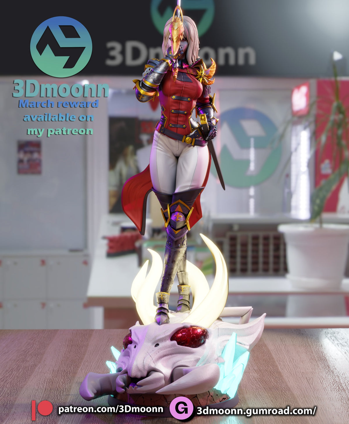 Cha Hae-In Solo Leveling resin figure by 3Dmoonn — studio preview