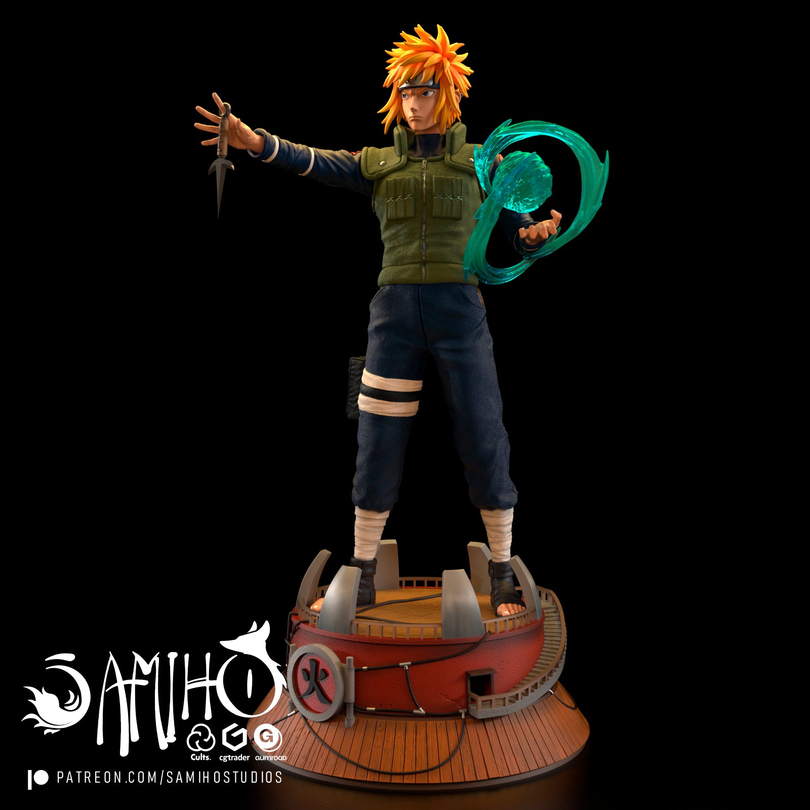 Minato Namikaze Naruto resin figure by Samiho Studios — studio preview