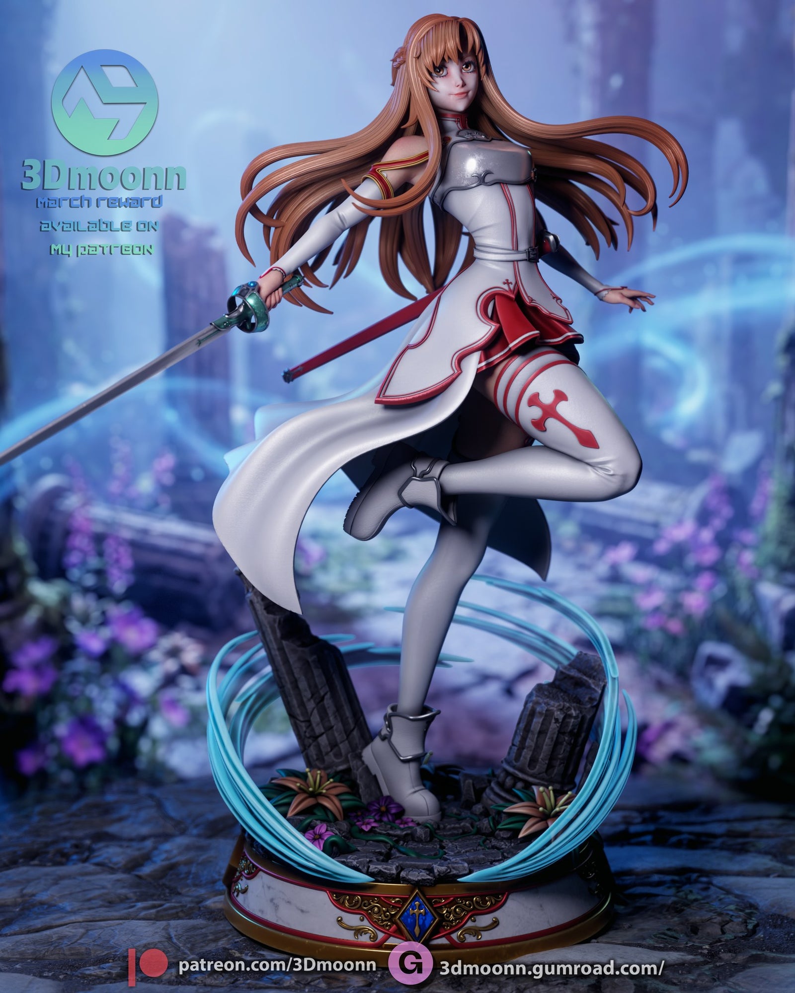 Asuna Yuuki Sword Art Online resin figure by 3Dmoonn — studio preview