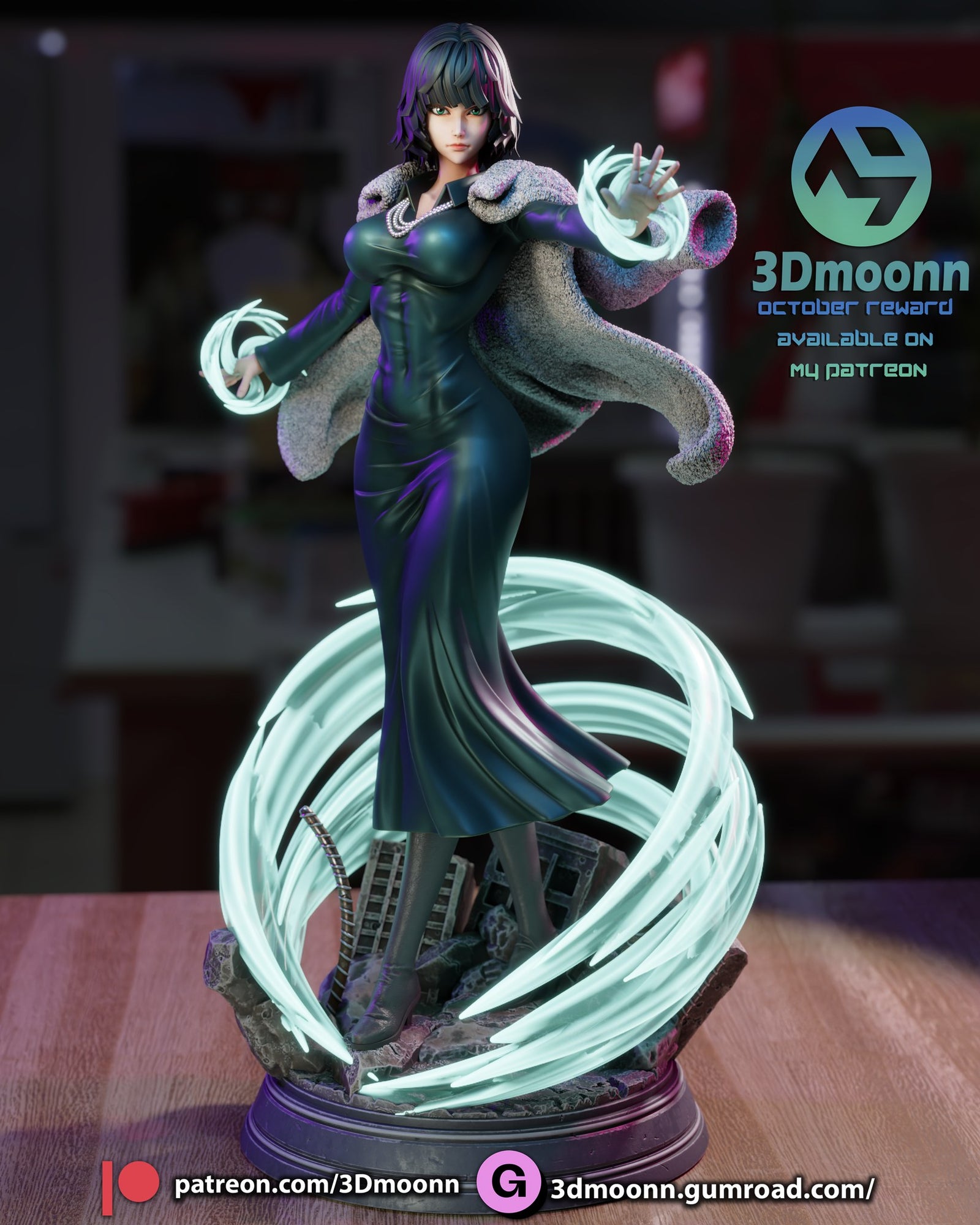 Fubuki One Punch Man resin figure by 3Dmoonn — studio preview
